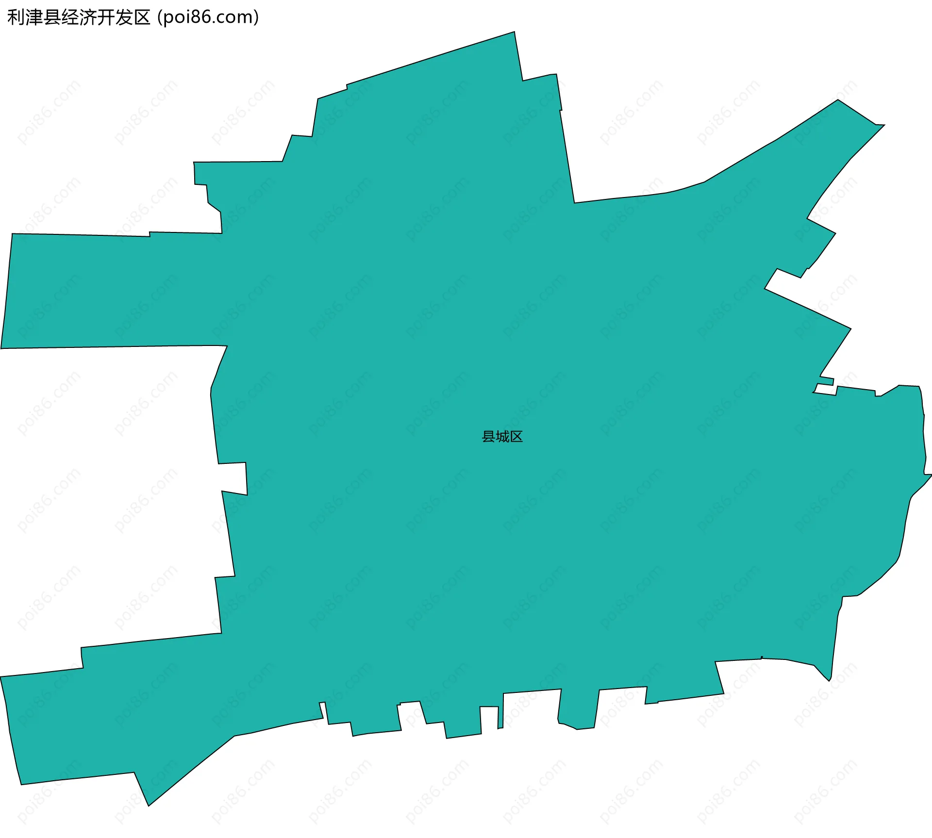 利津县经济开发区边界地图(五级行政区划)
