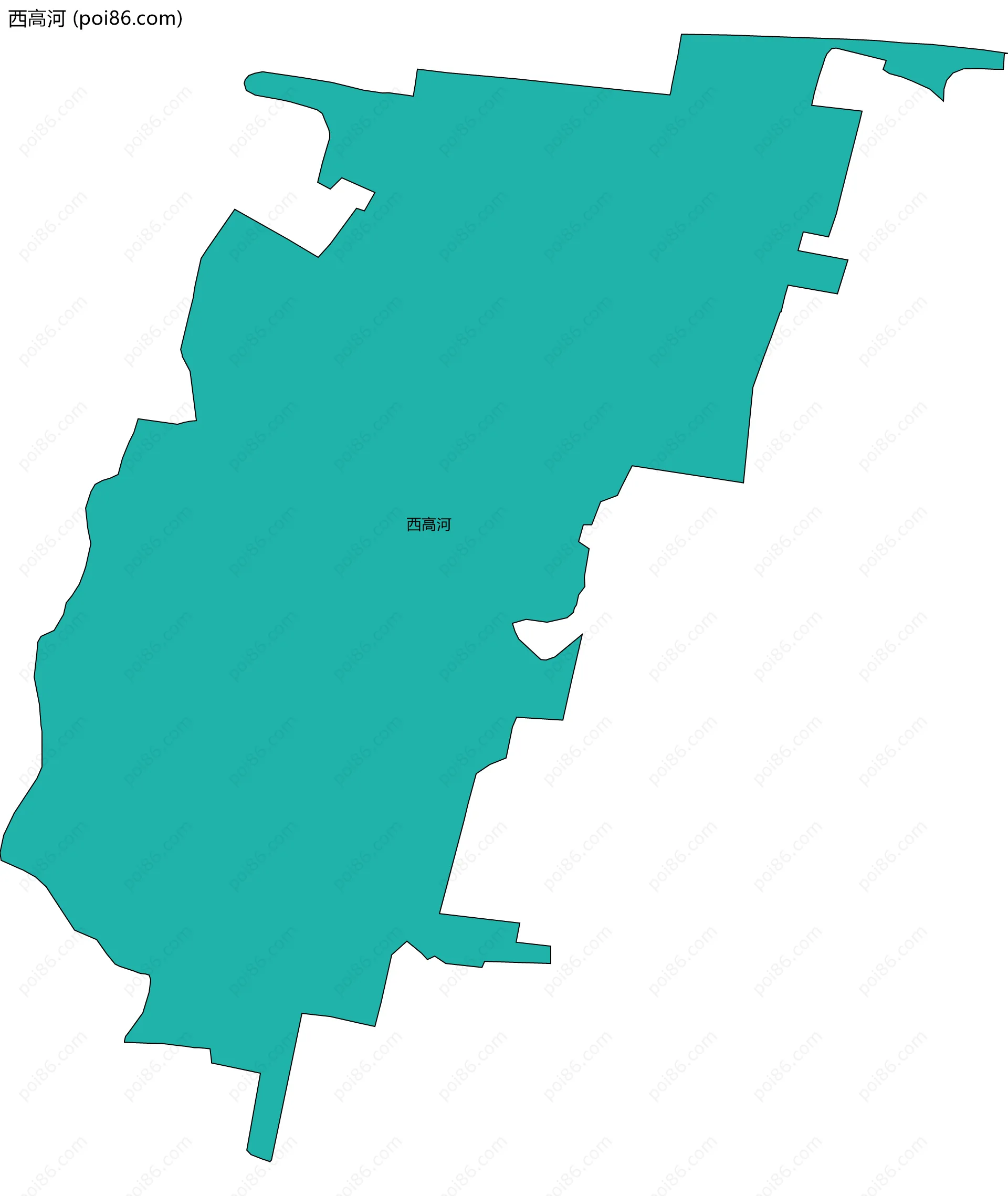 西高河边界地图