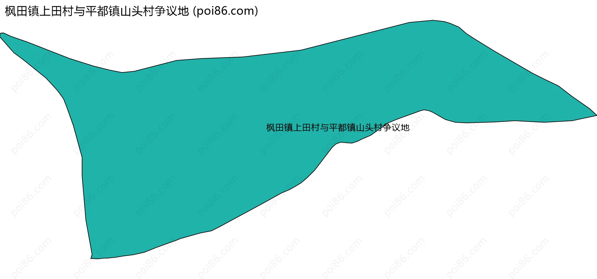 枫田镇上田村与平都镇山头村争议地边界地图