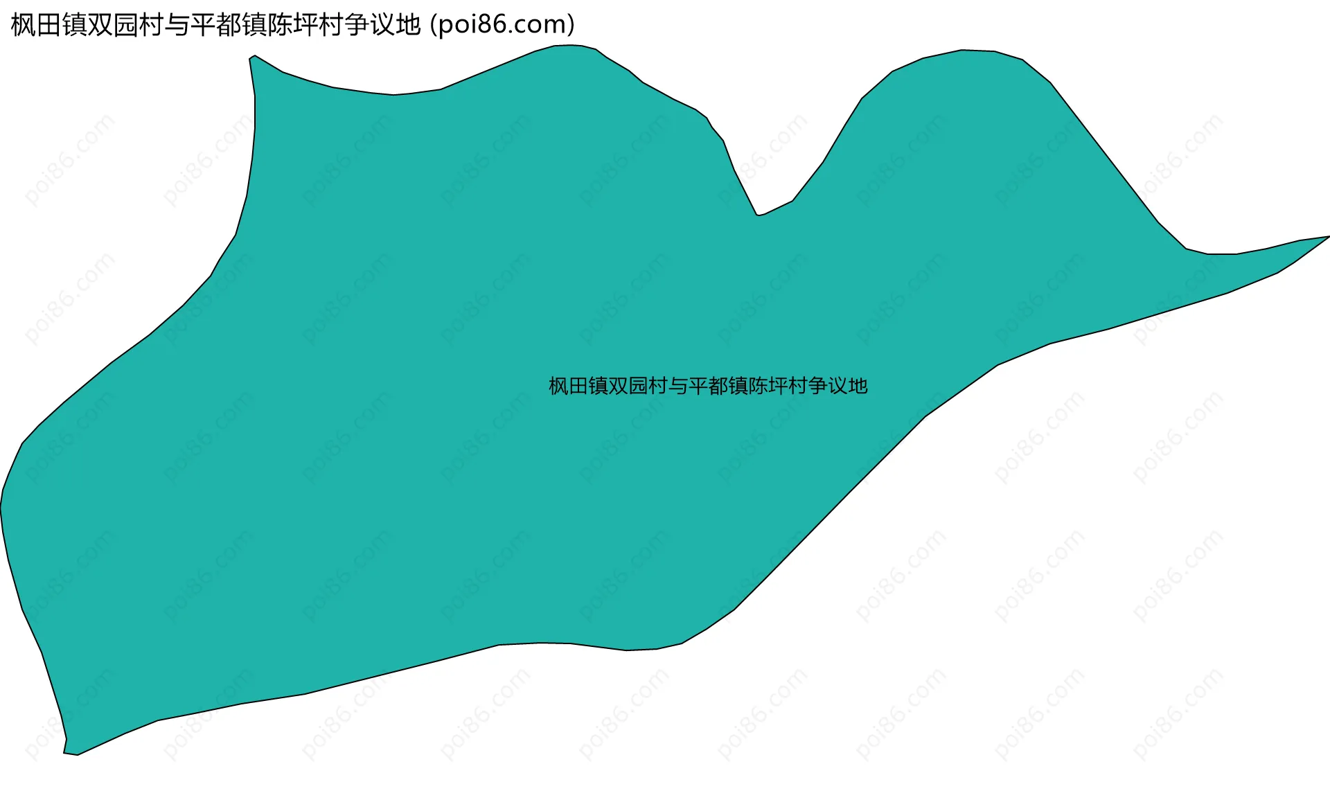 枫田镇双园村与平都镇陈坪村争议地边界地图