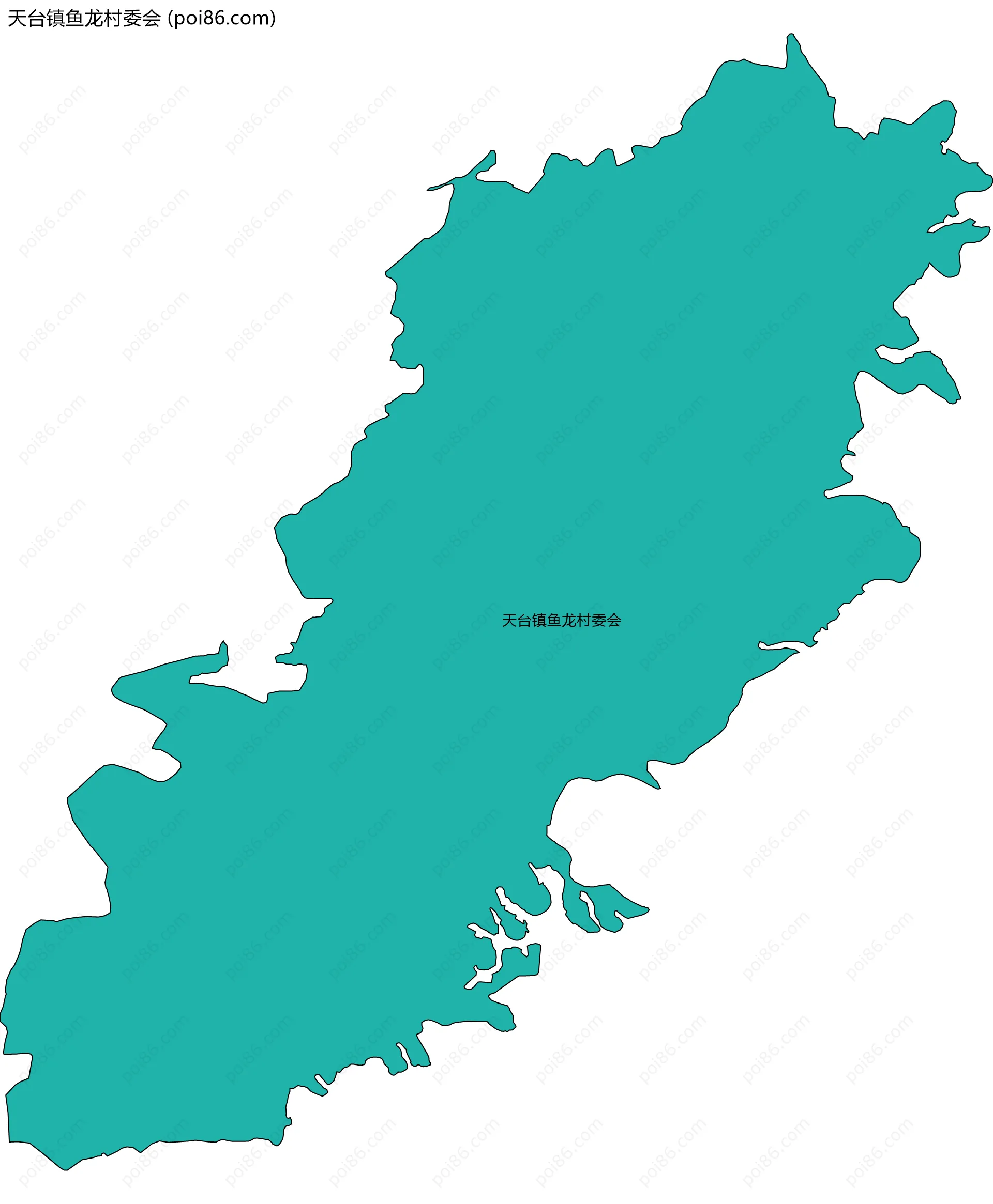 天台镇鱼龙村委会边界地图