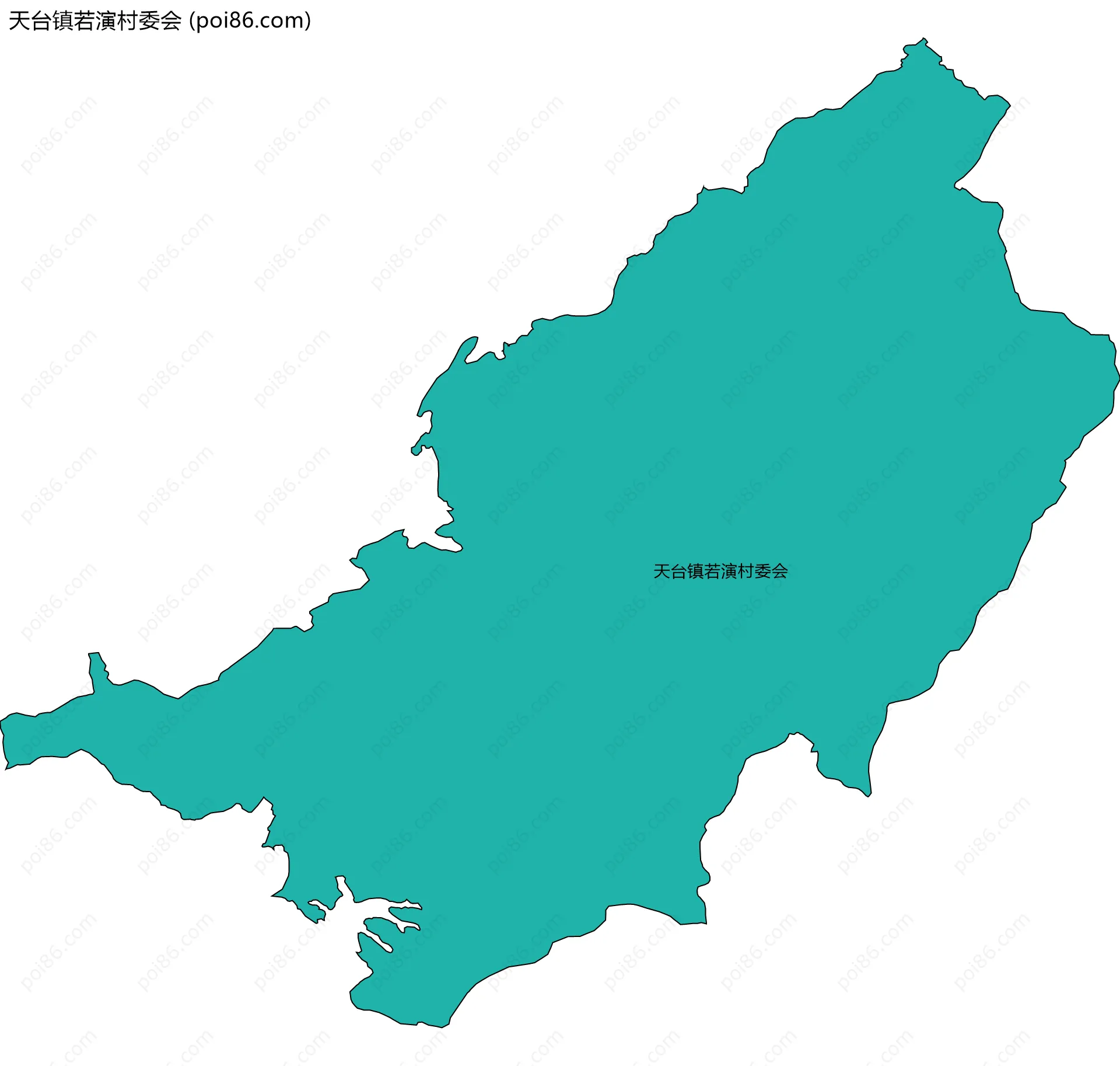 天台镇若演村委会边界地图