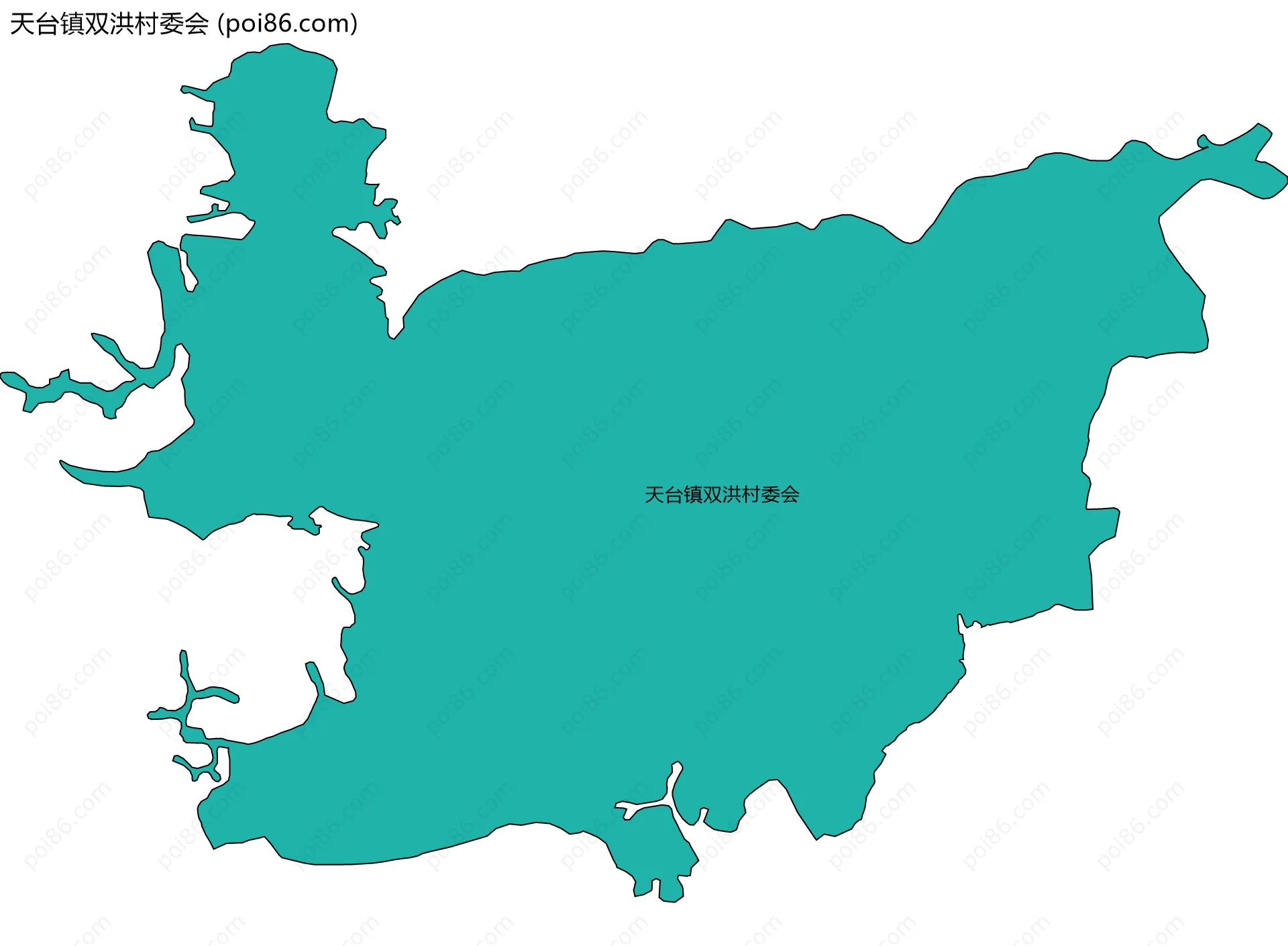 天台镇双洪村委会边界地图