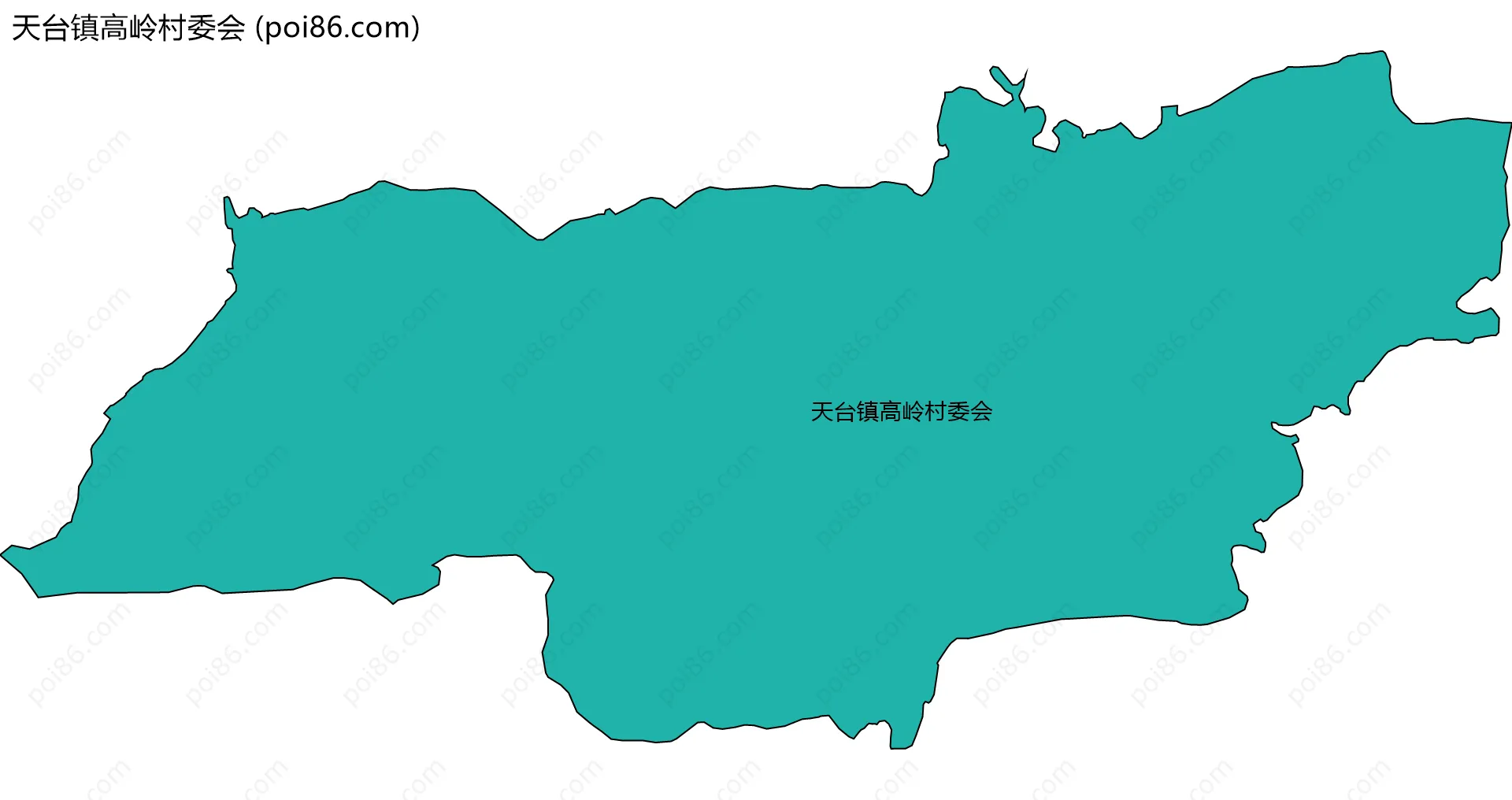 天台镇高岭村委会边界地图