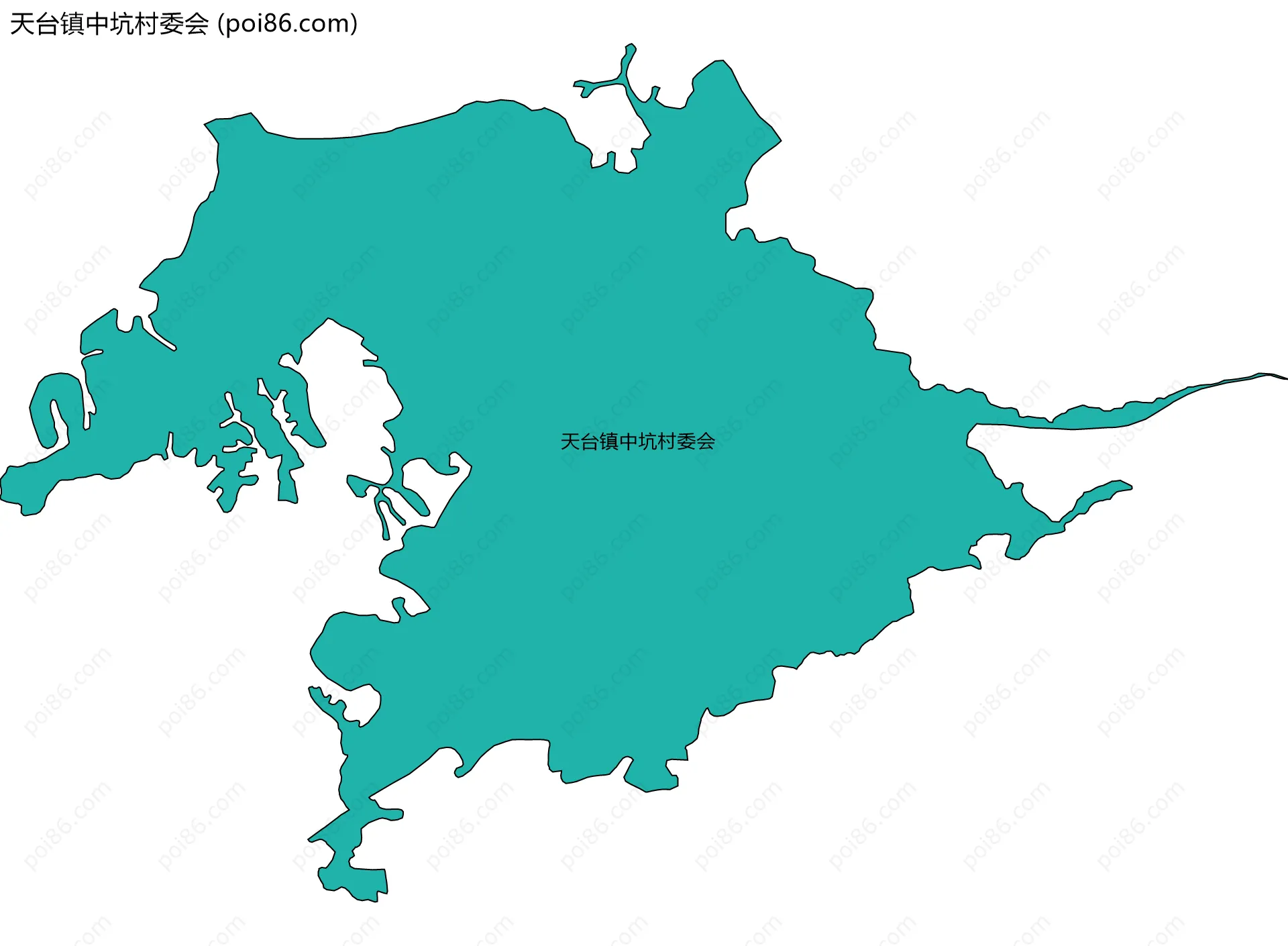 天台镇中坑村委会边界地图