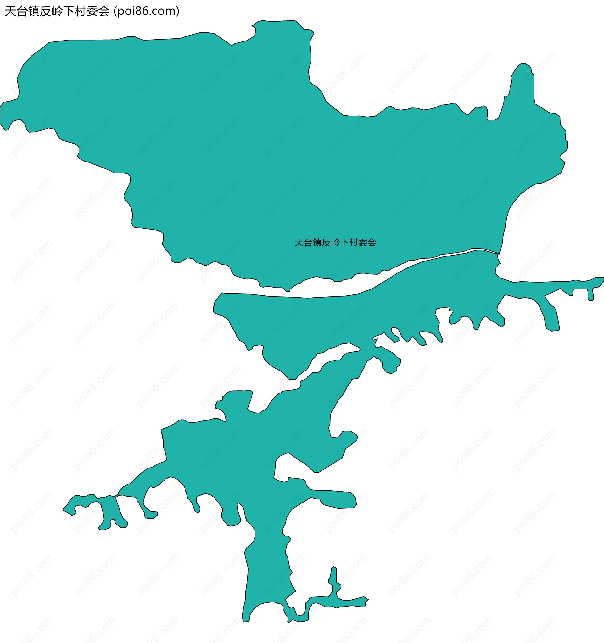 天台镇反岭下村委会边界地图