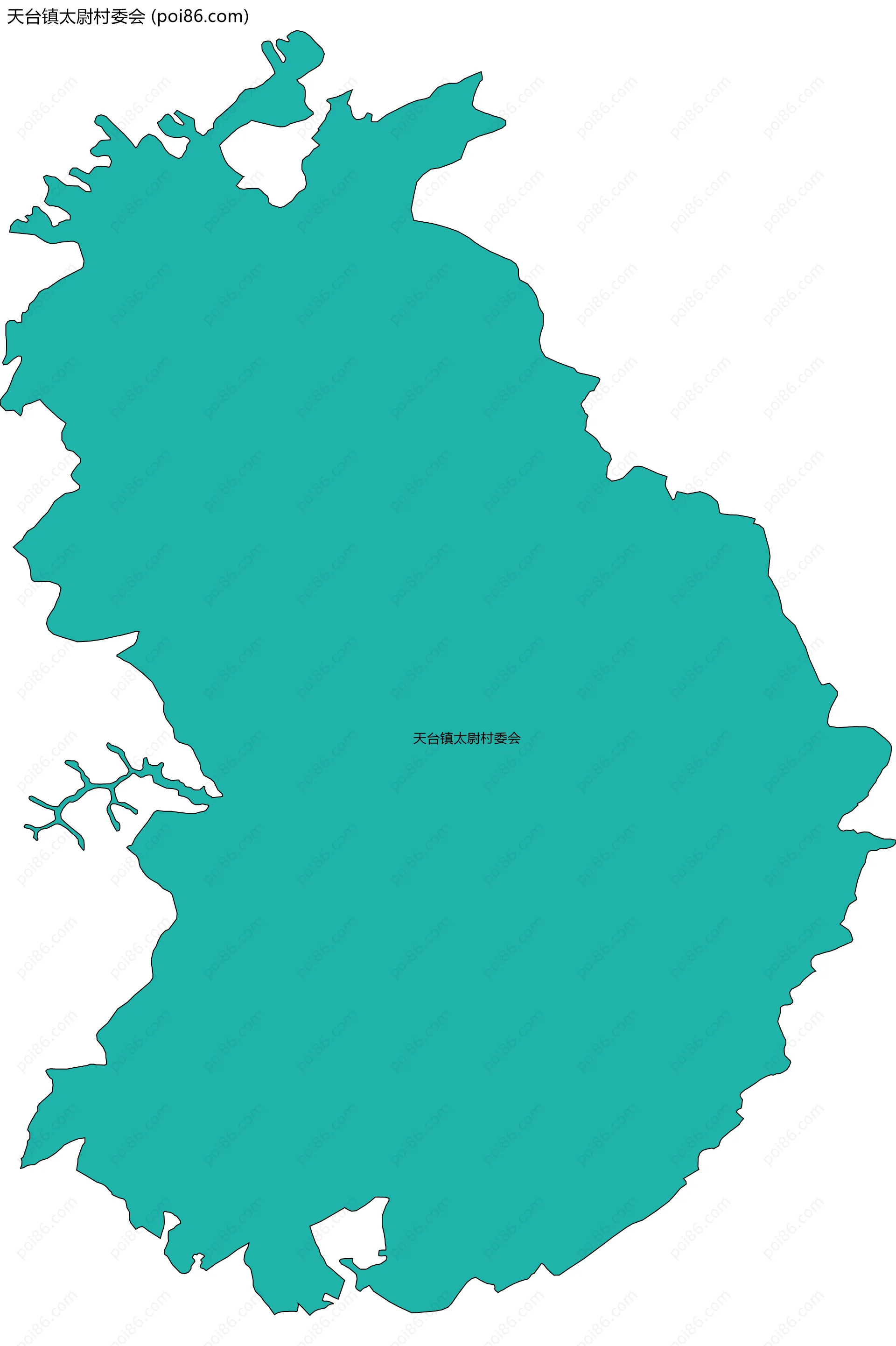 天台镇太尉村委会边界地图