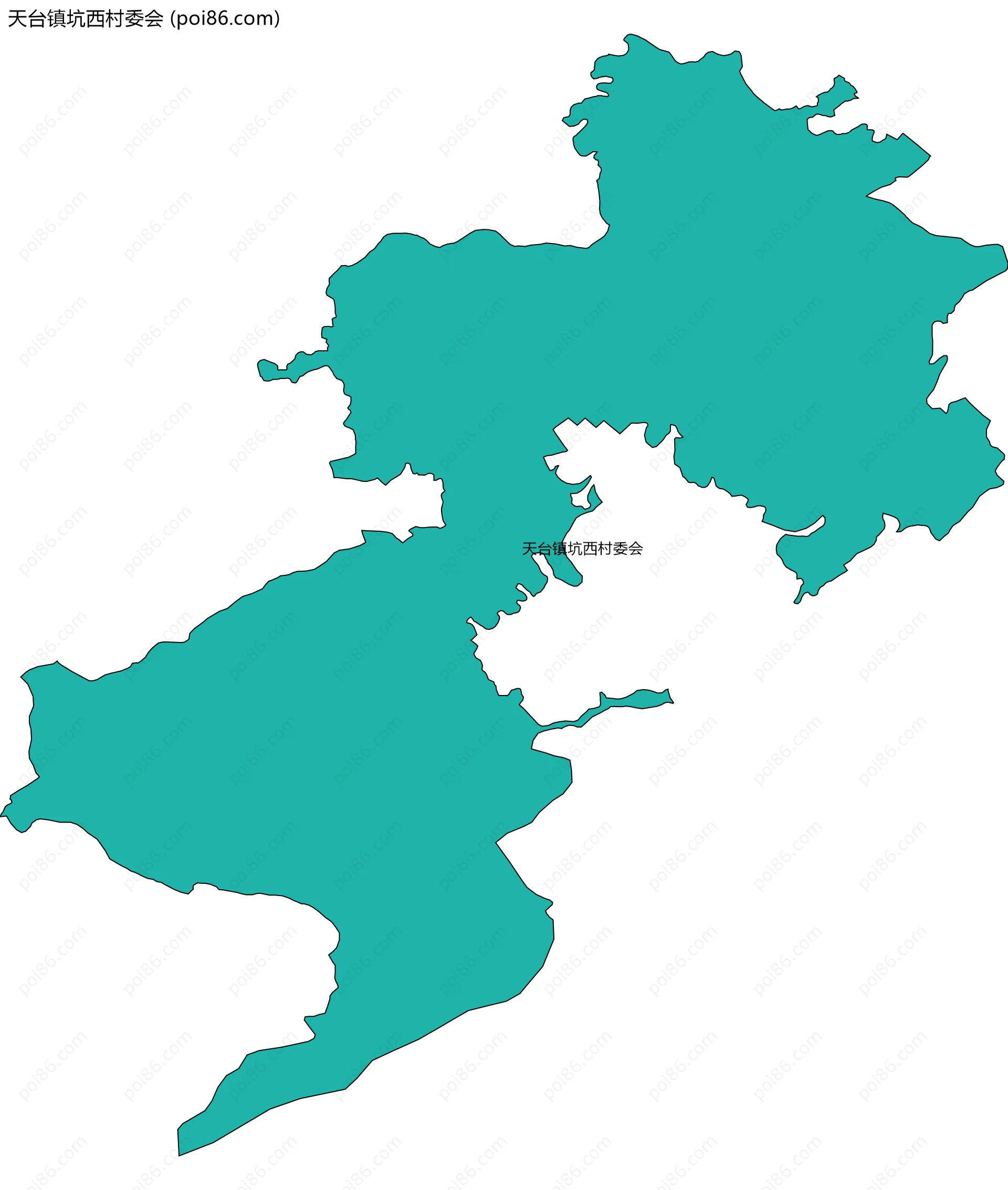 天台镇坑西村委会边界地图