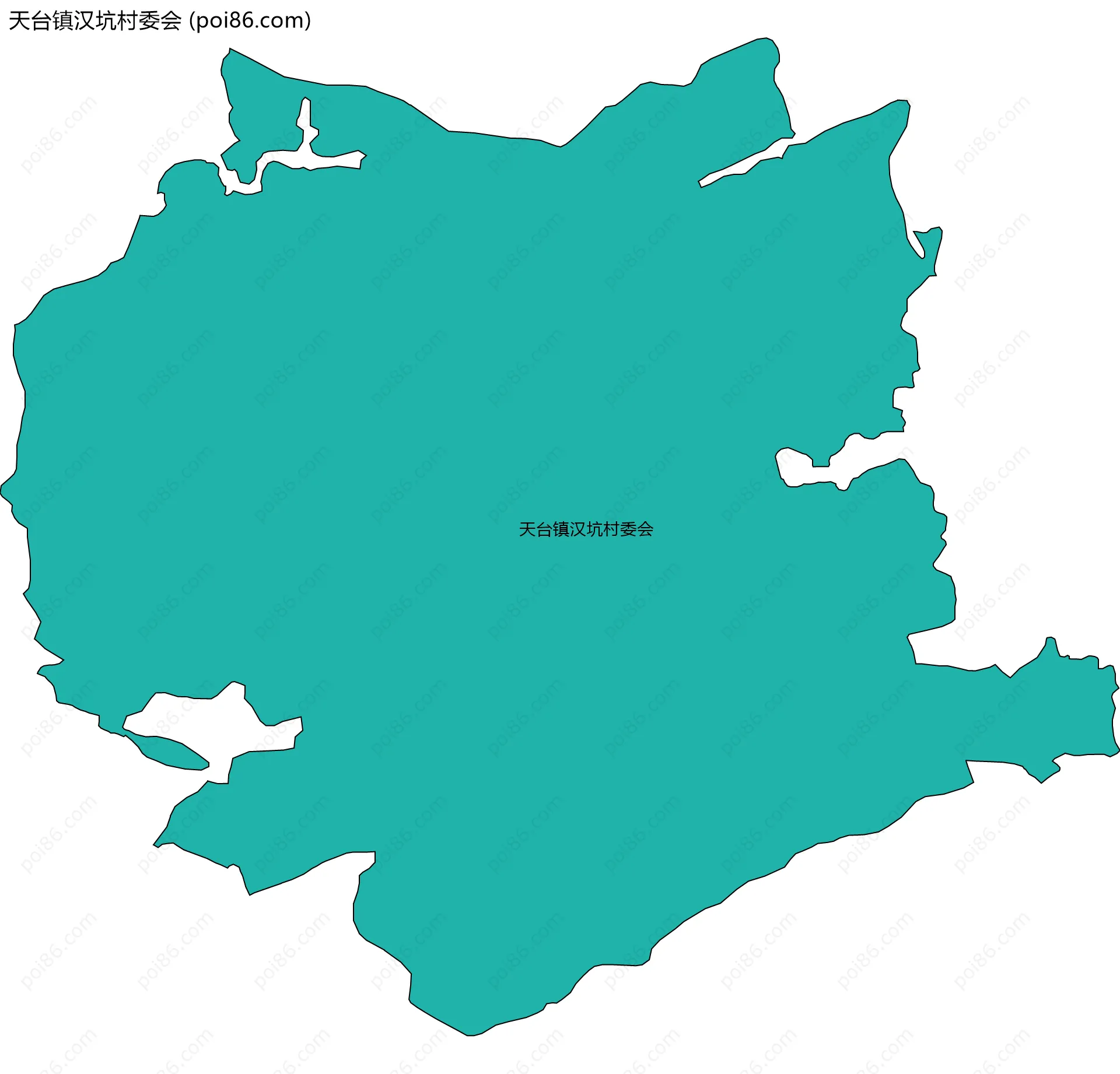 天台镇汉坑村委会边界地图