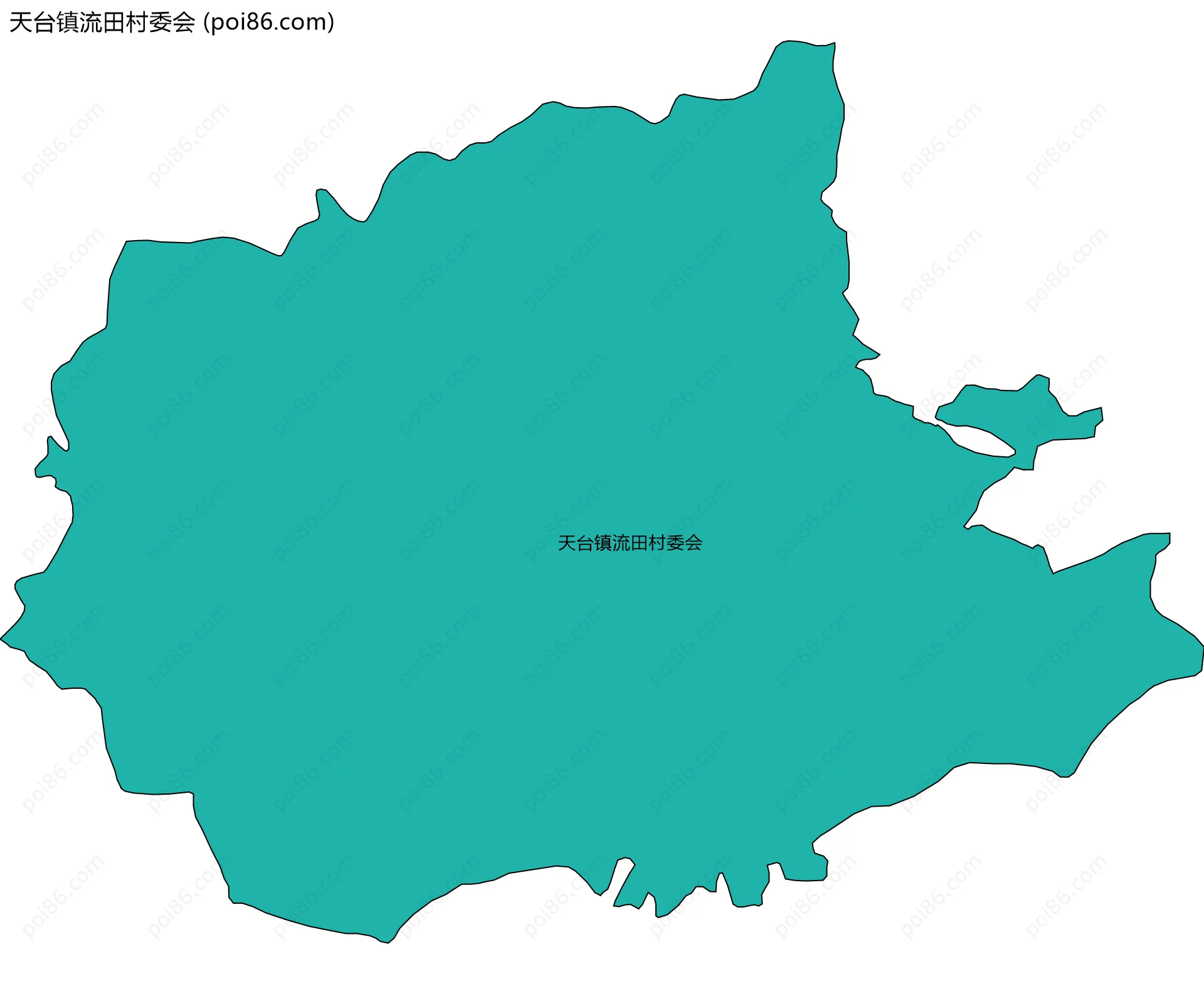天台镇流田村委会边界地图