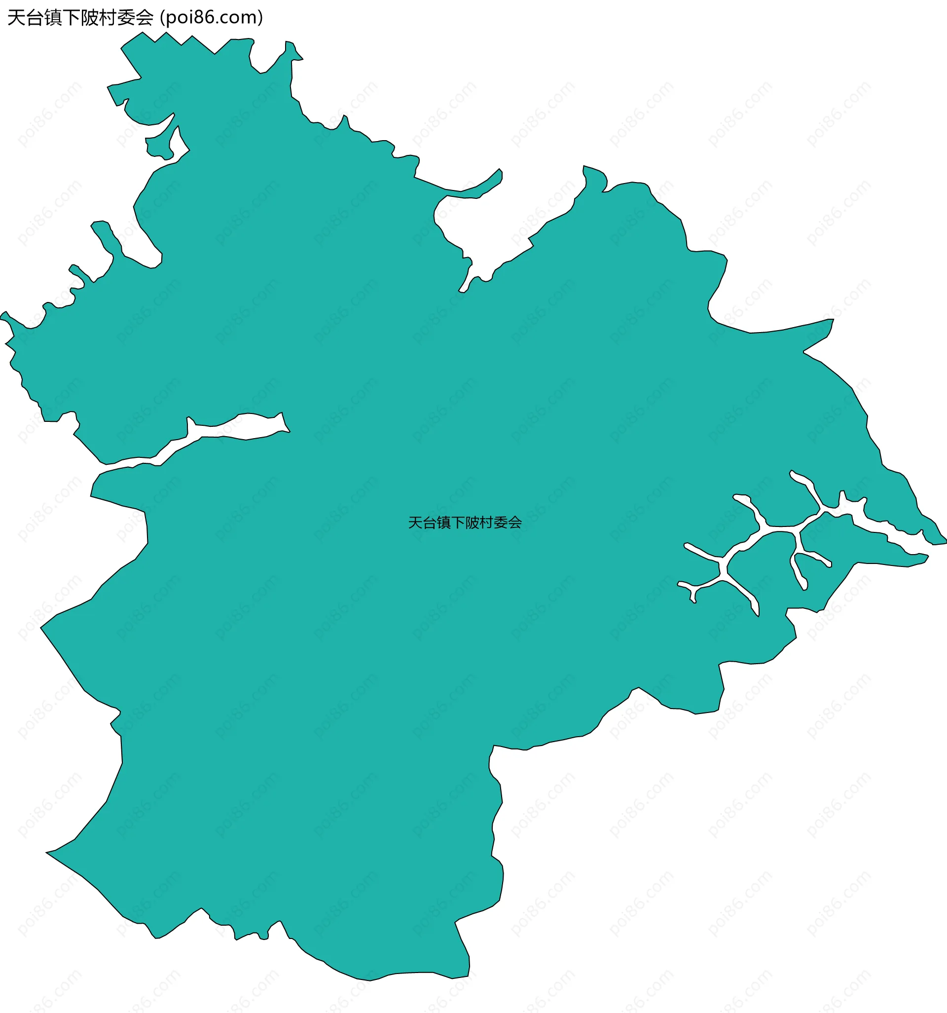 天台镇下陂村委会边界地图