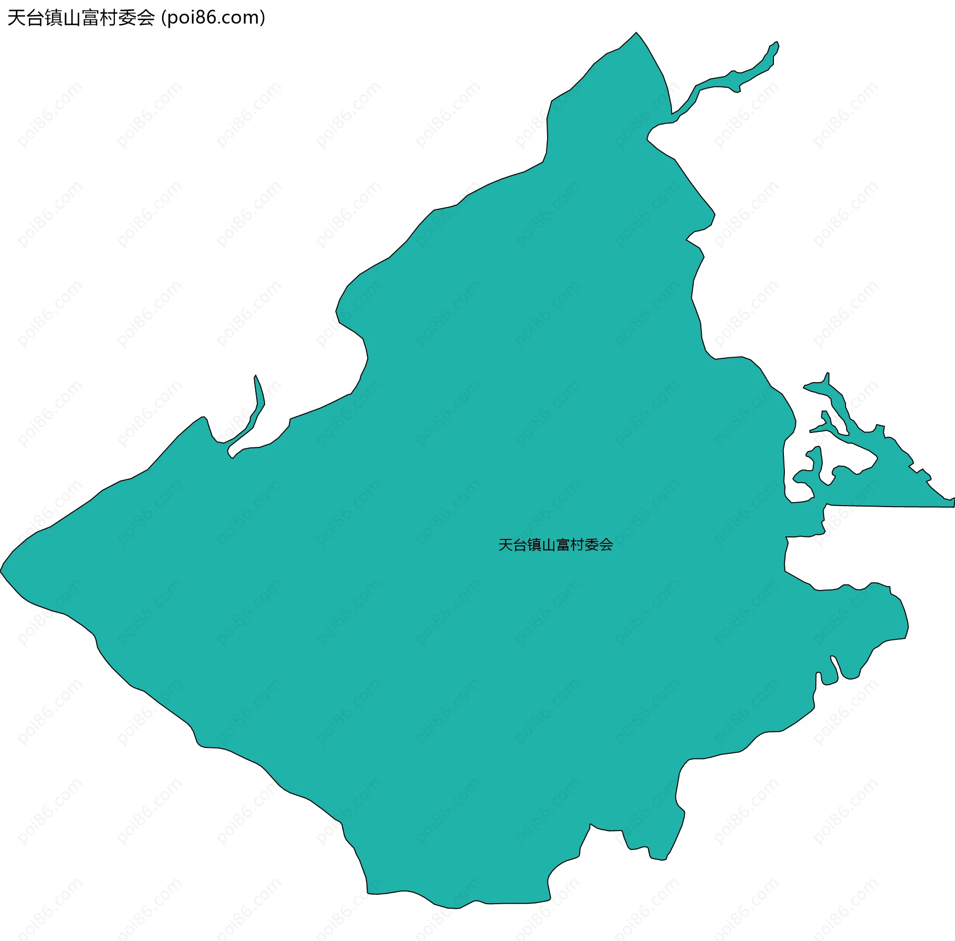 天台镇山富村委会边界地图