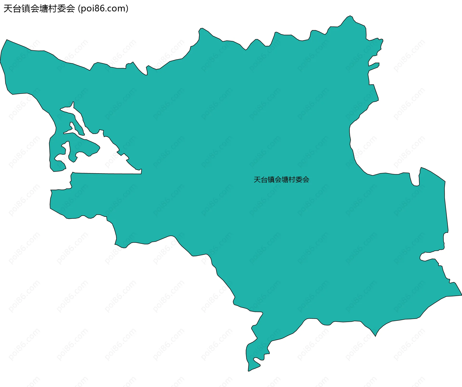 天台镇会塘村委会边界地图