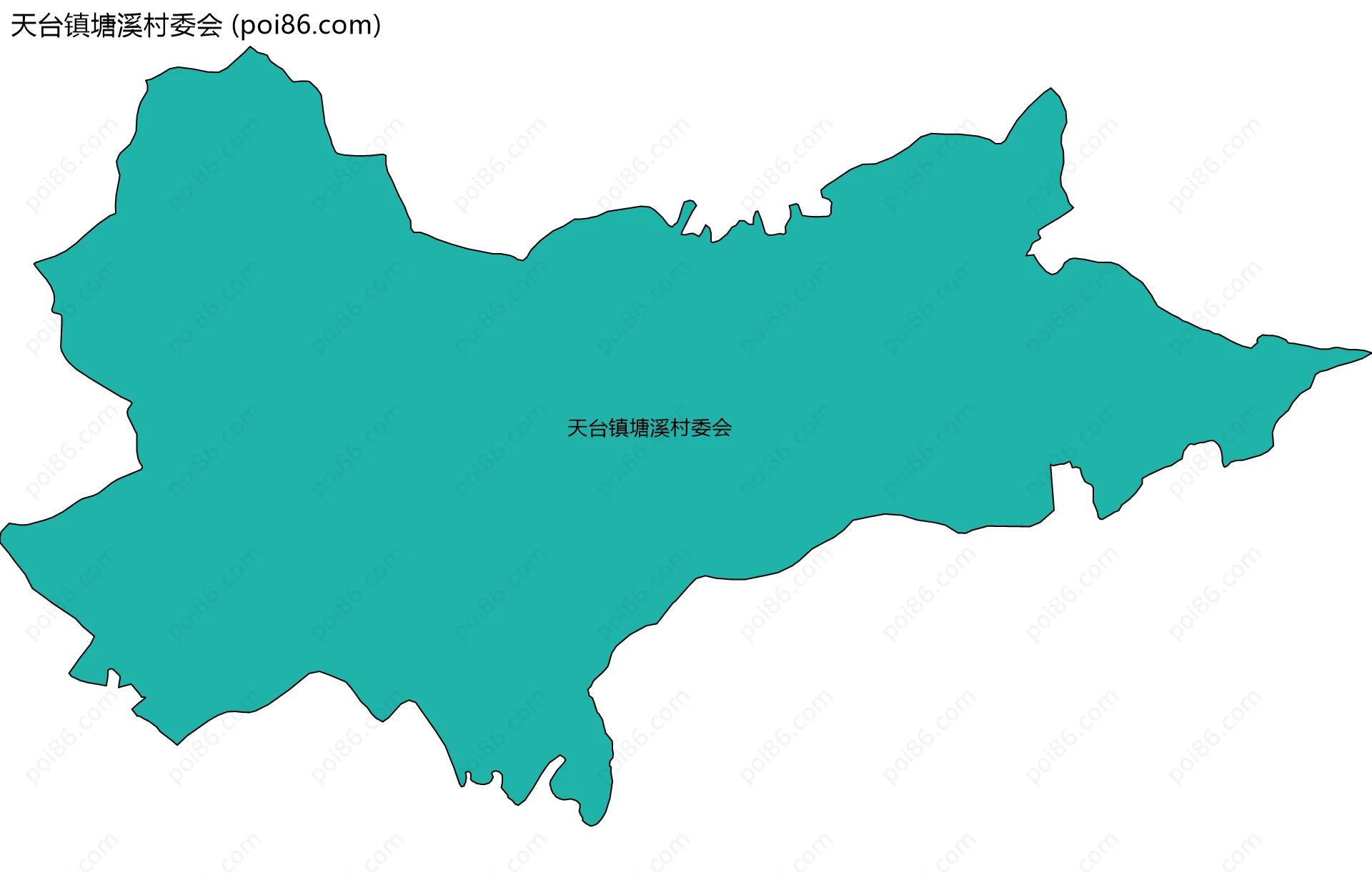 天台镇塘溪村委会边界地图
