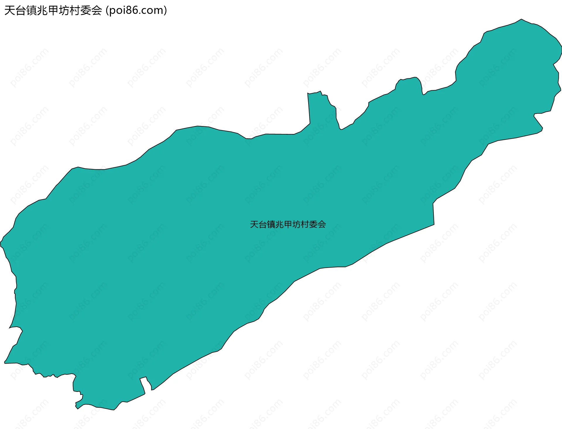 天台镇兆甲坊村委会边界地图