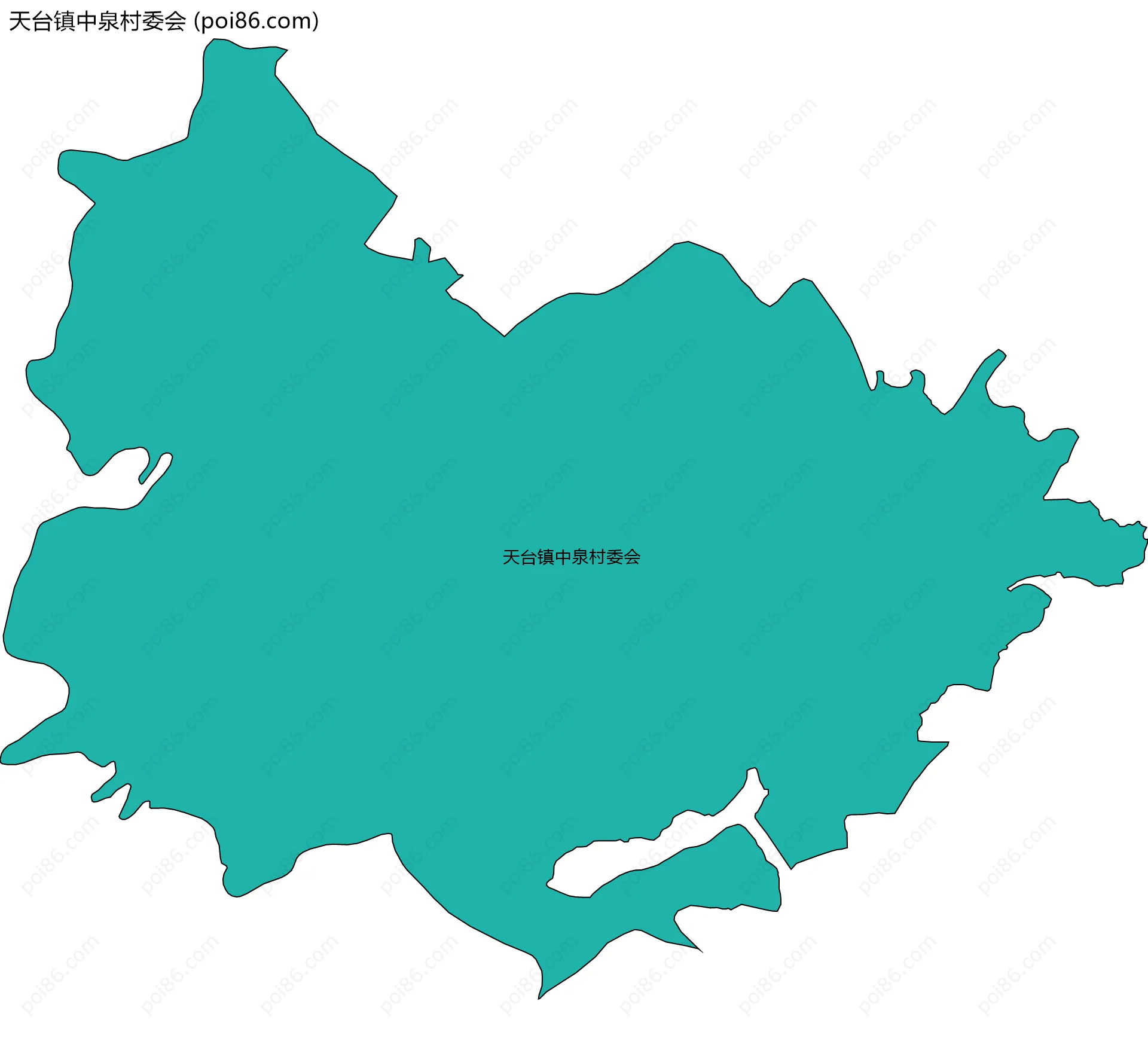 天台镇中泉村委会边界地图