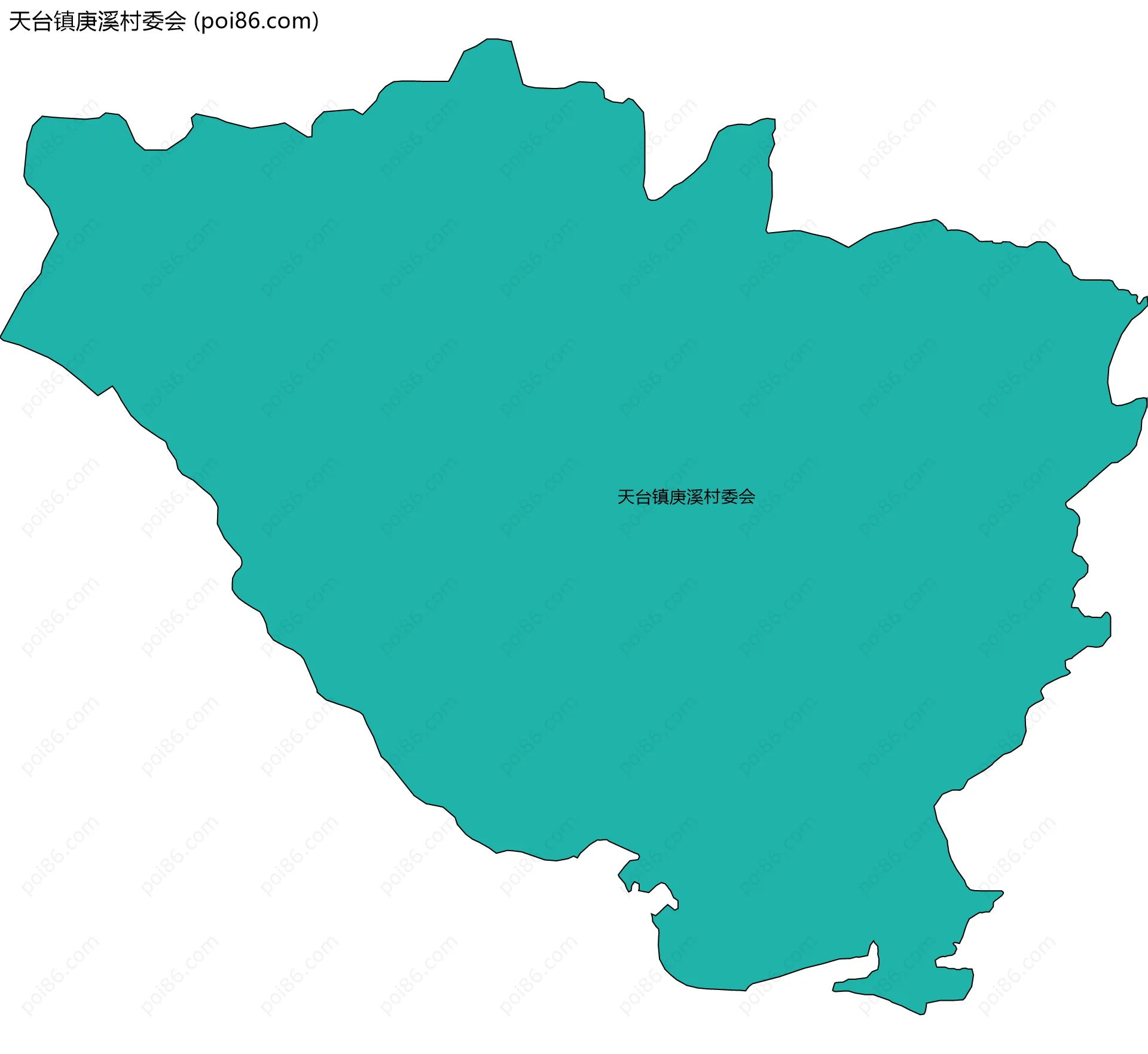 天台镇庚溪村委会边界地图