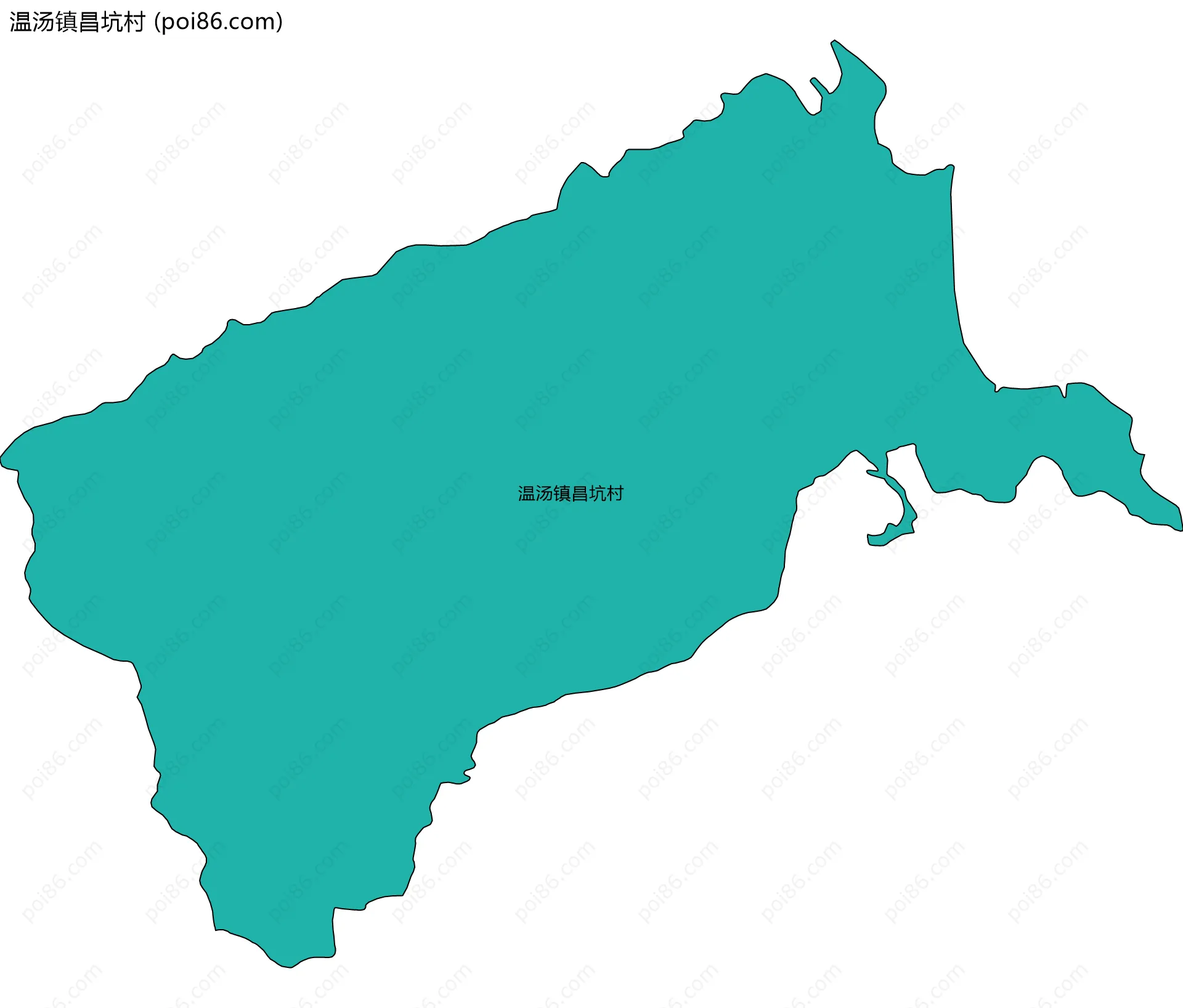 温汤镇昌坑村边界地图