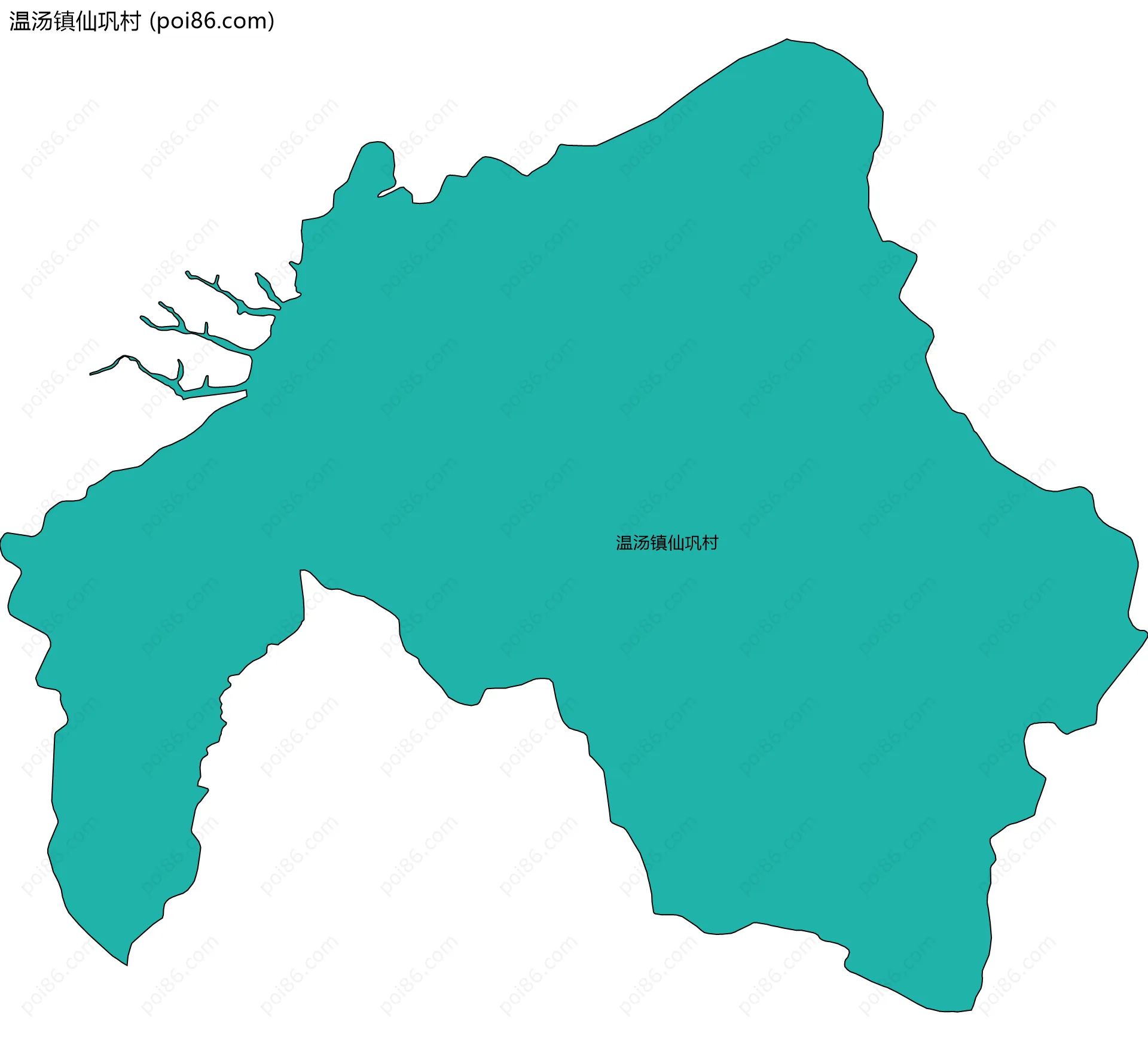 温汤镇仙巩村边界地图