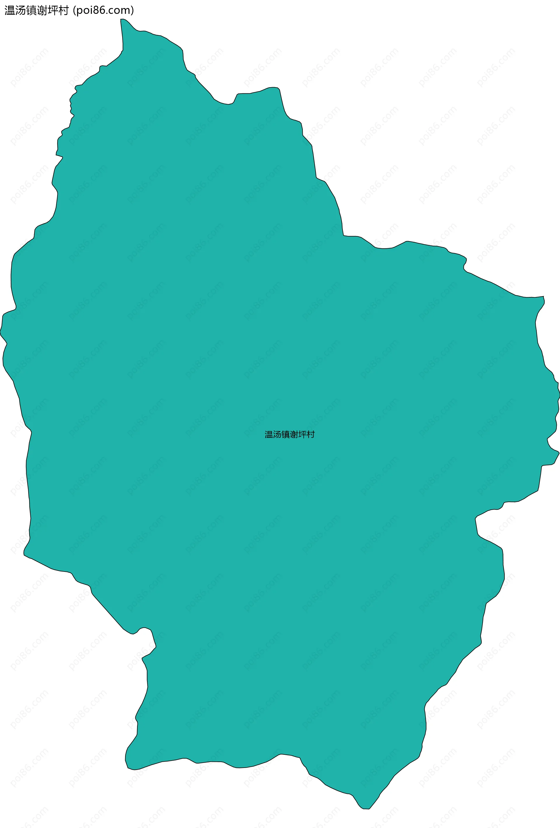 温汤镇谢坪村边界地图