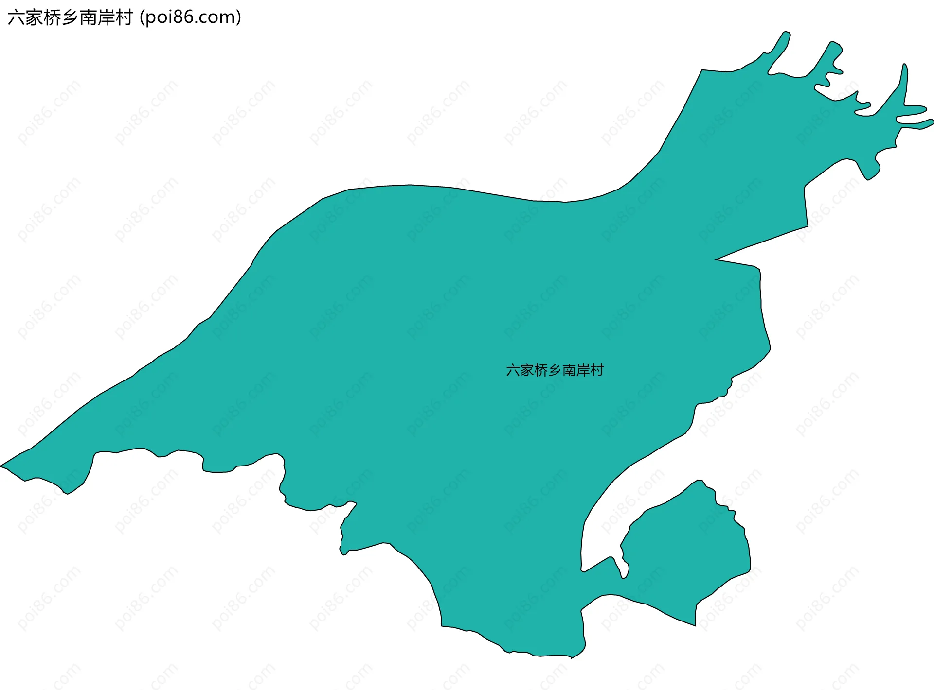 六家桥乡南岸村边界地图