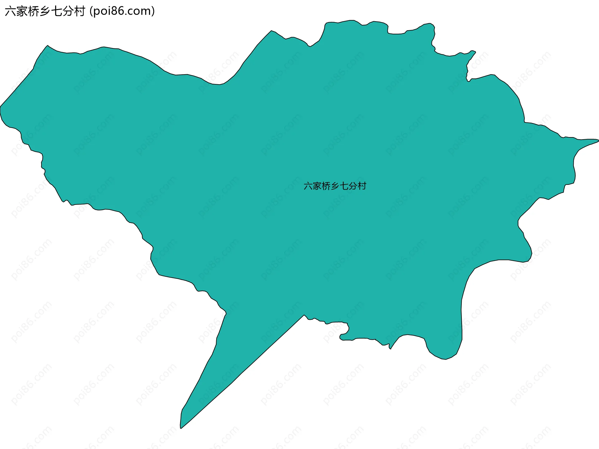 六家桥乡七分村边界地图