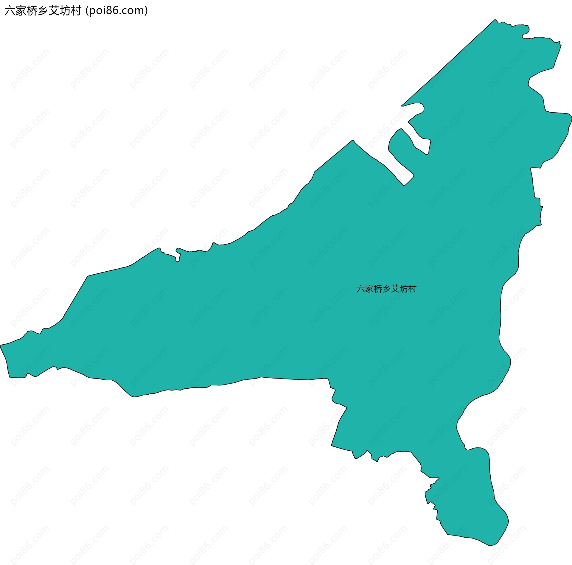六家桥乡艾坊村边界地图