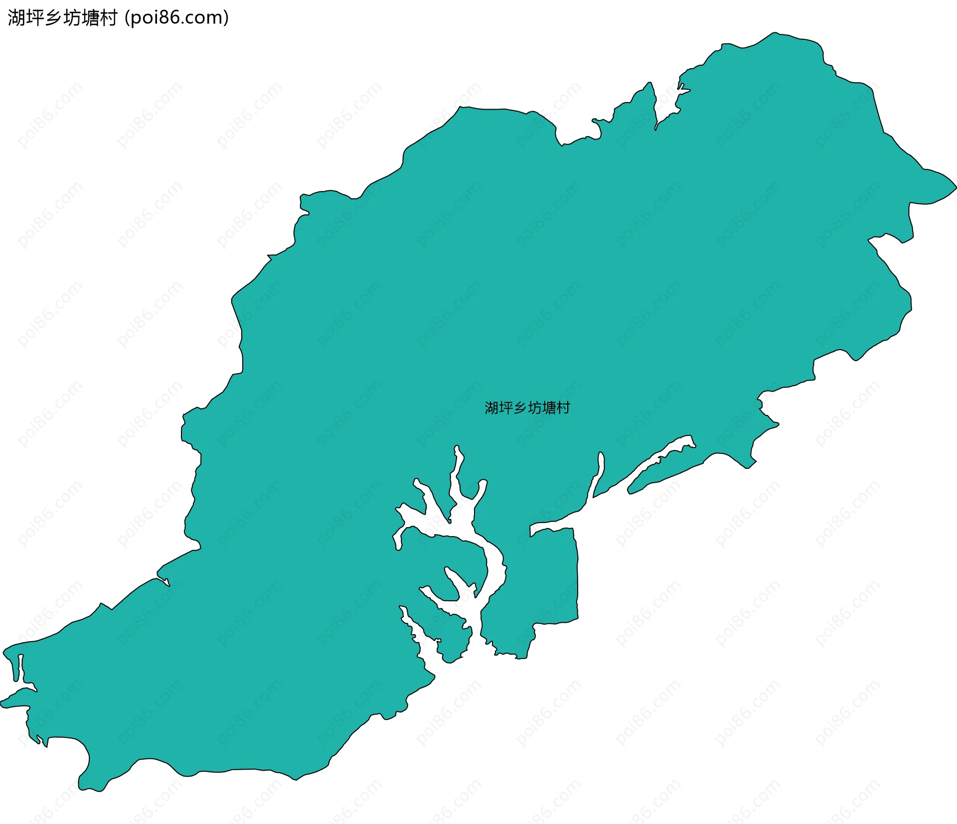 湖坪乡坊塘村边界地图