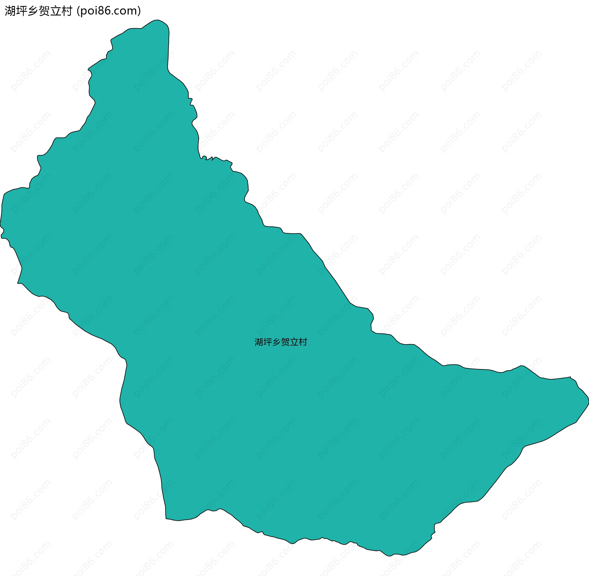 湖坪乡贺立村边界地图