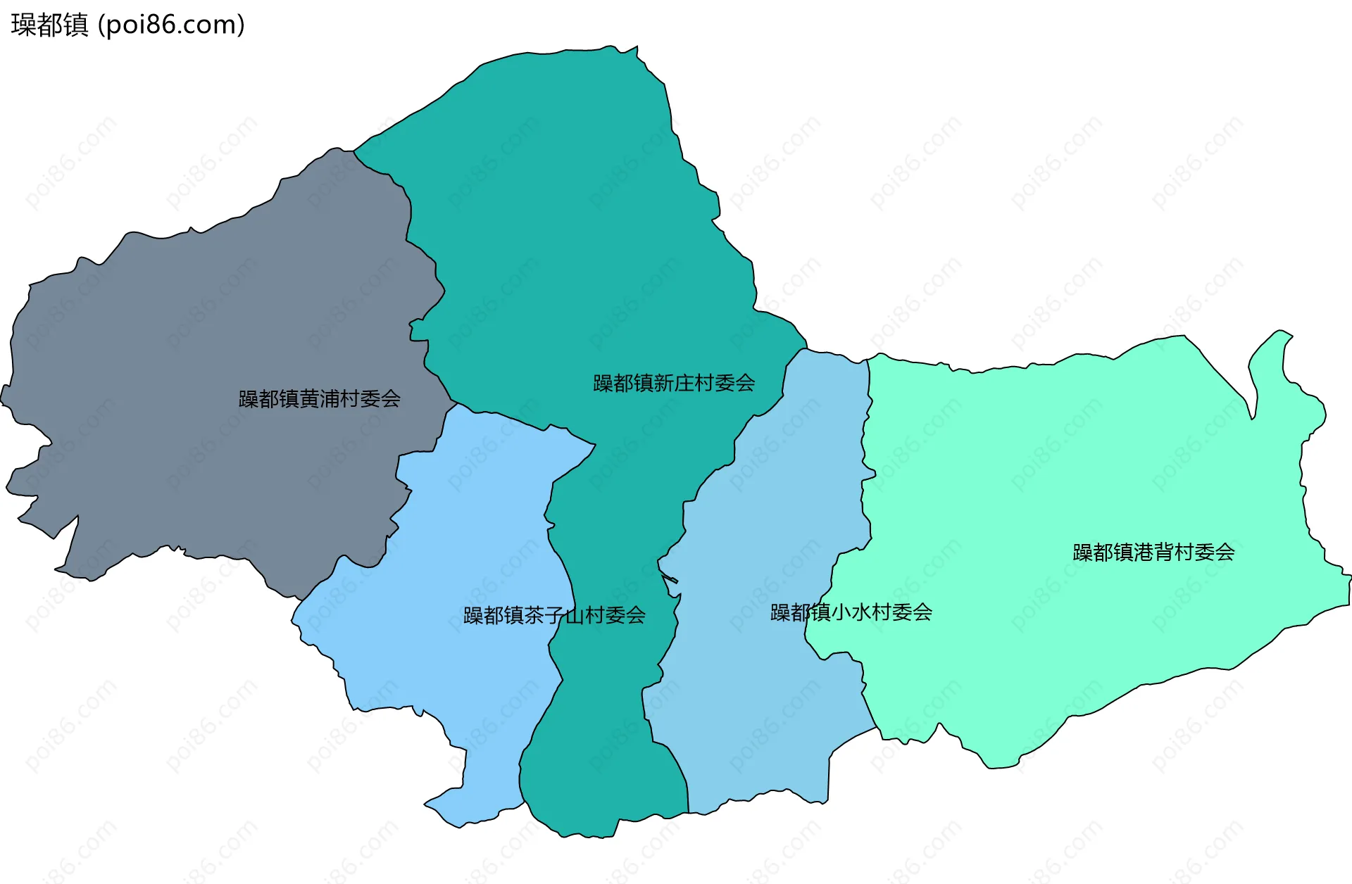 璪都镇边界地图(五级行政区划)