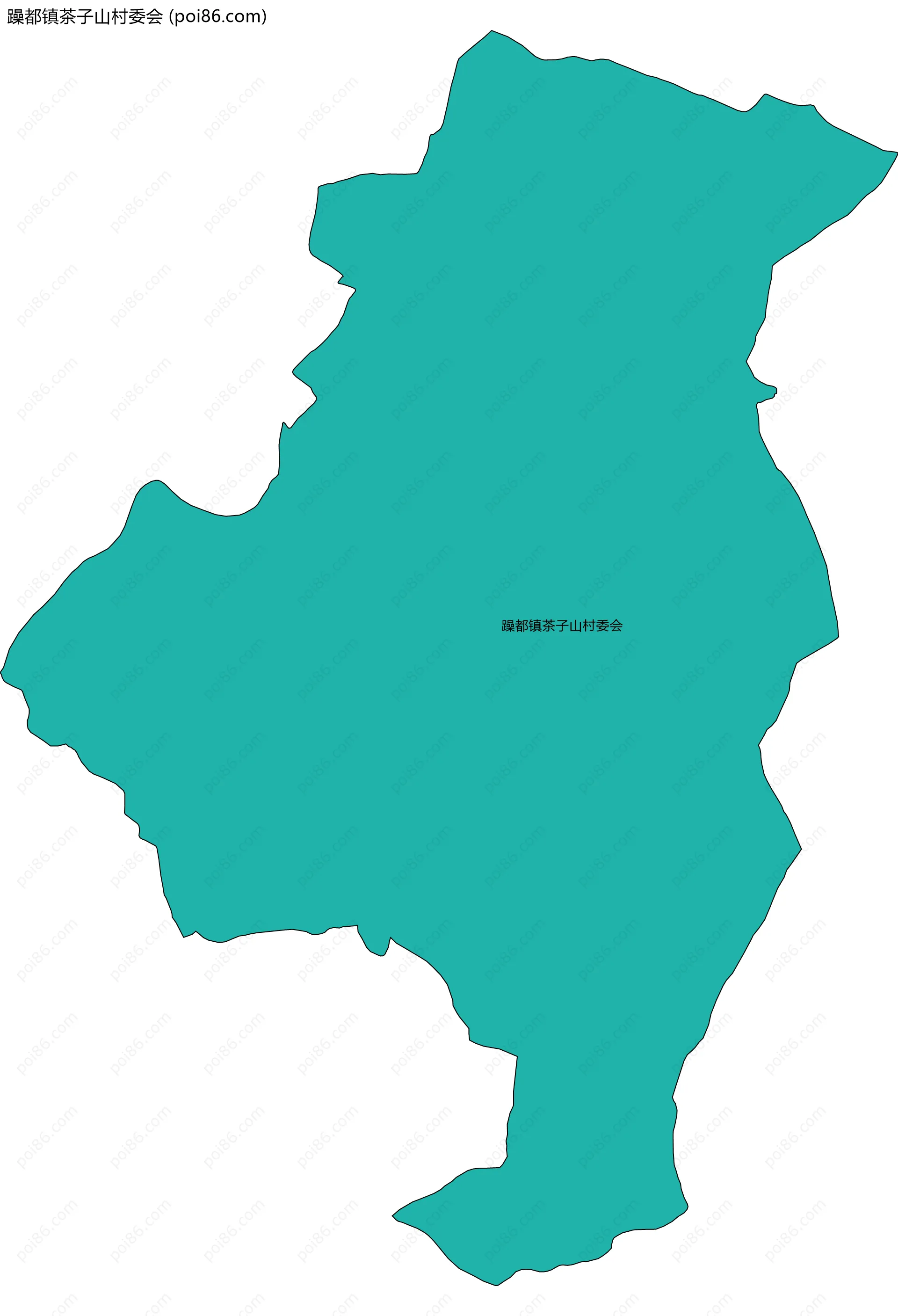 躁都镇茶子山村委会边界地图