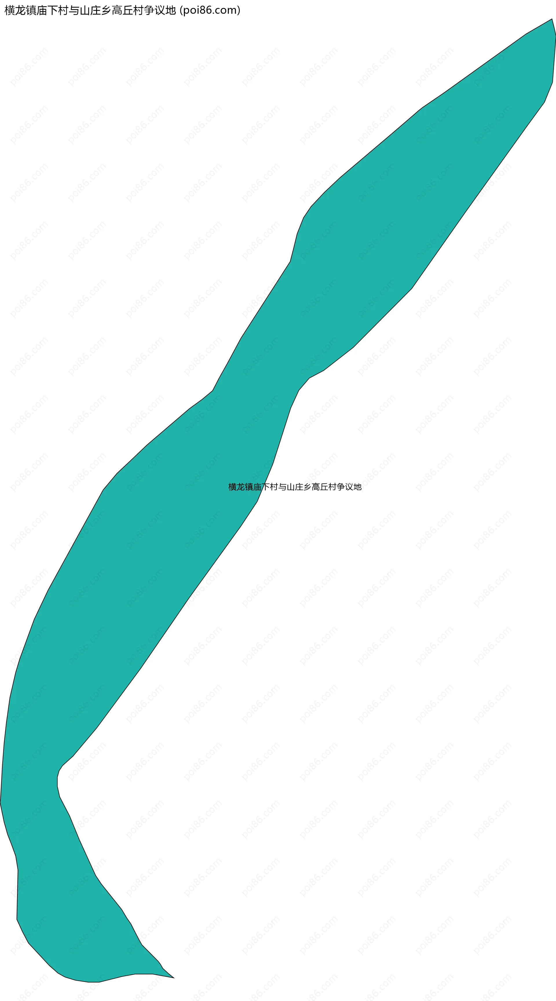 横龙镇庙下村与山庄乡高丘村争议地边界地图