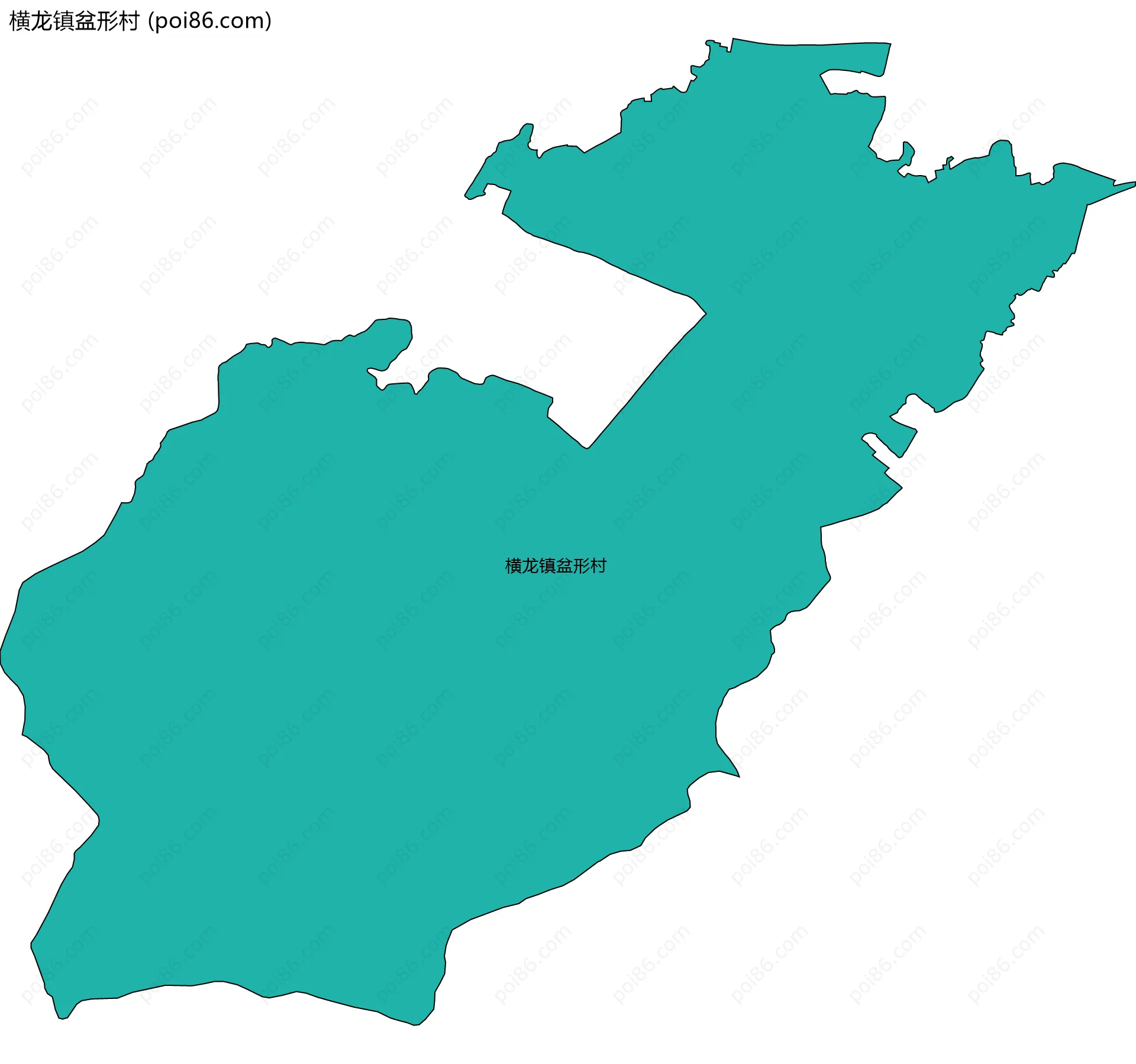 横龙镇盆形村边界地图