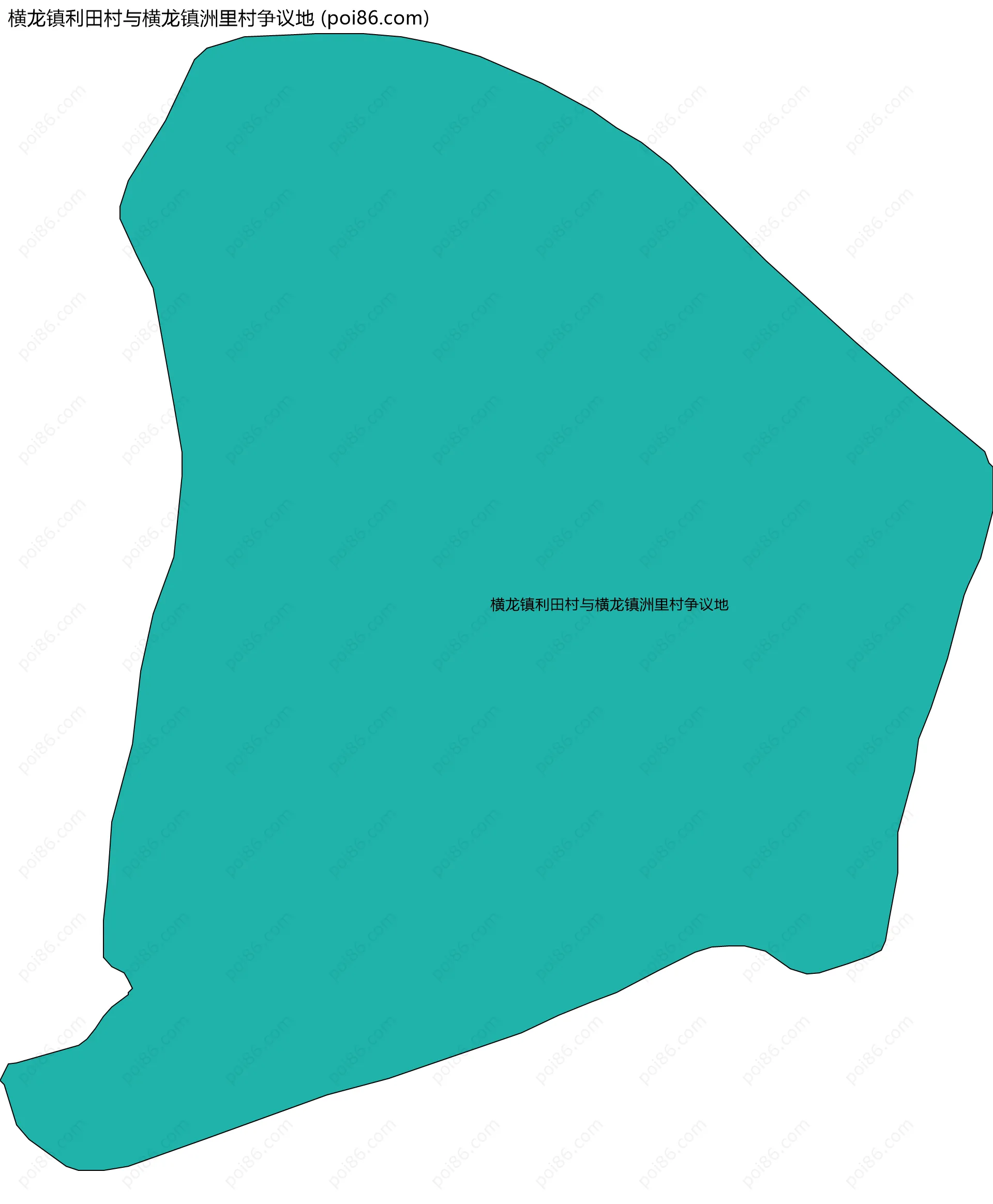 横龙镇利田村与横龙镇洲里村争议地边界地图