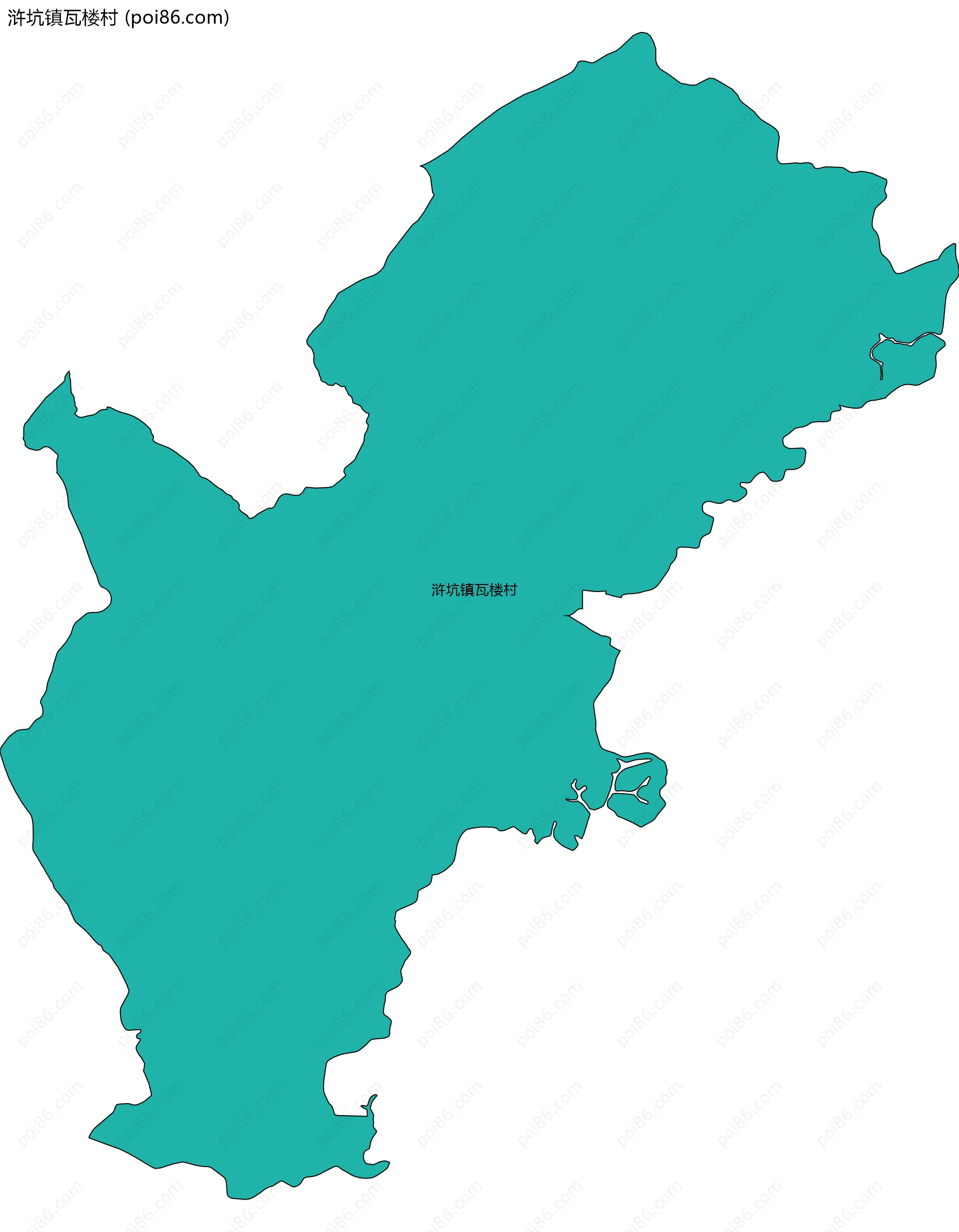 浒坑镇瓦楼村边界地图