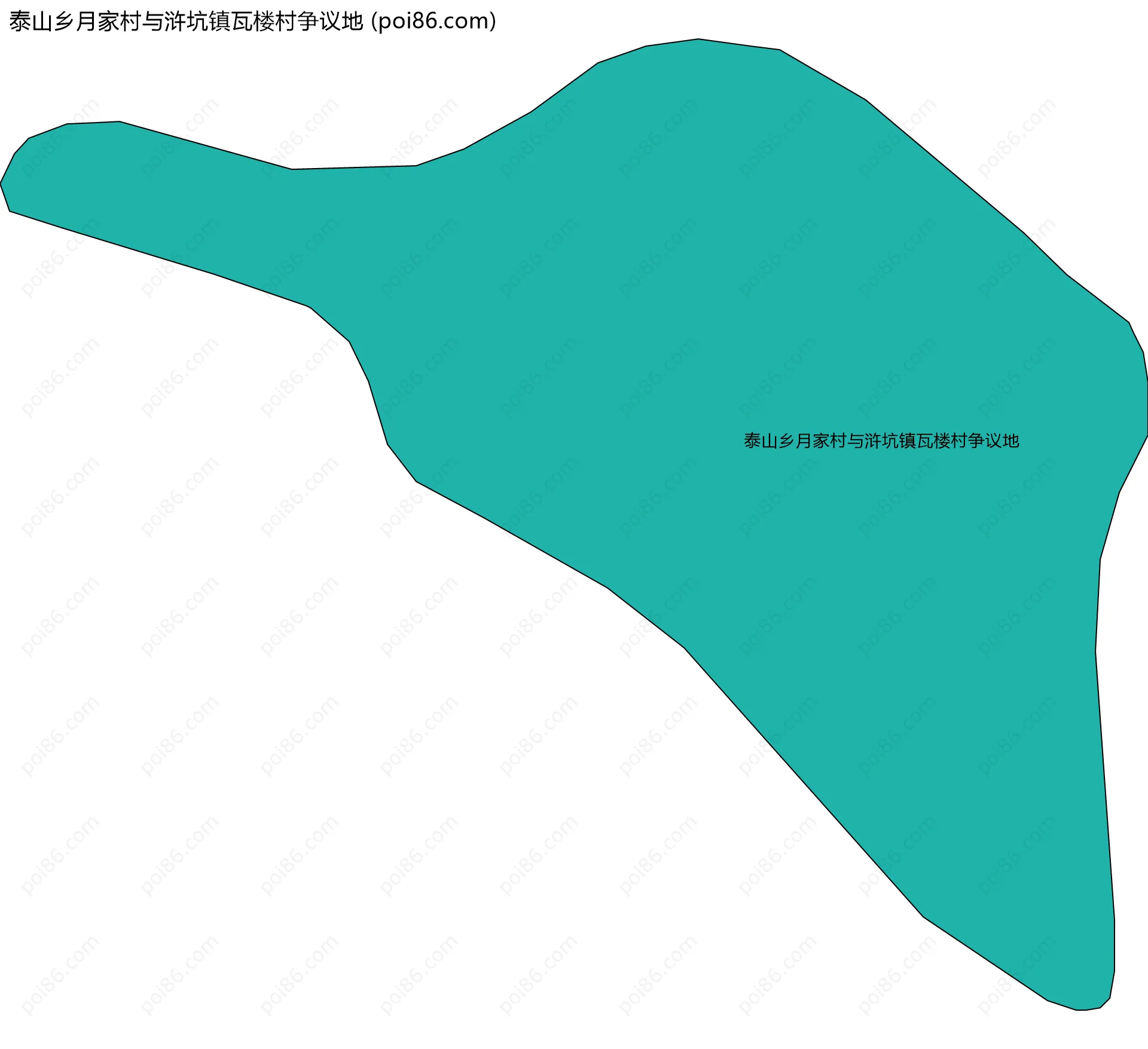 泰山乡月家村与浒坑镇瓦楼村争议地边界地图