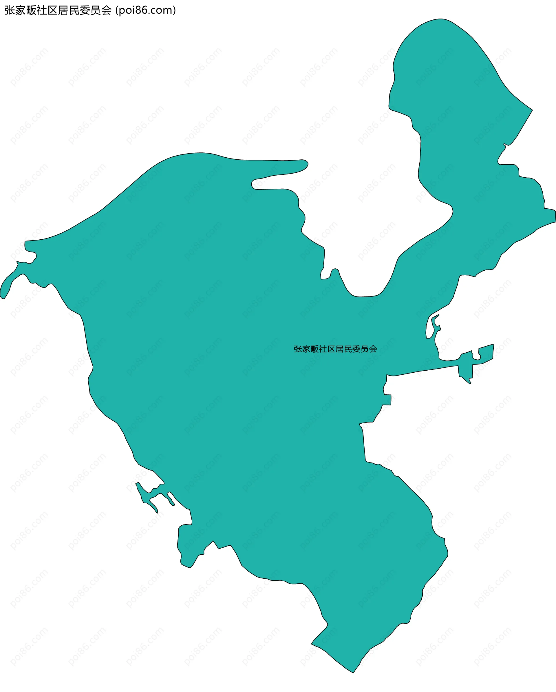 张家畈社区居民委员会边界地图