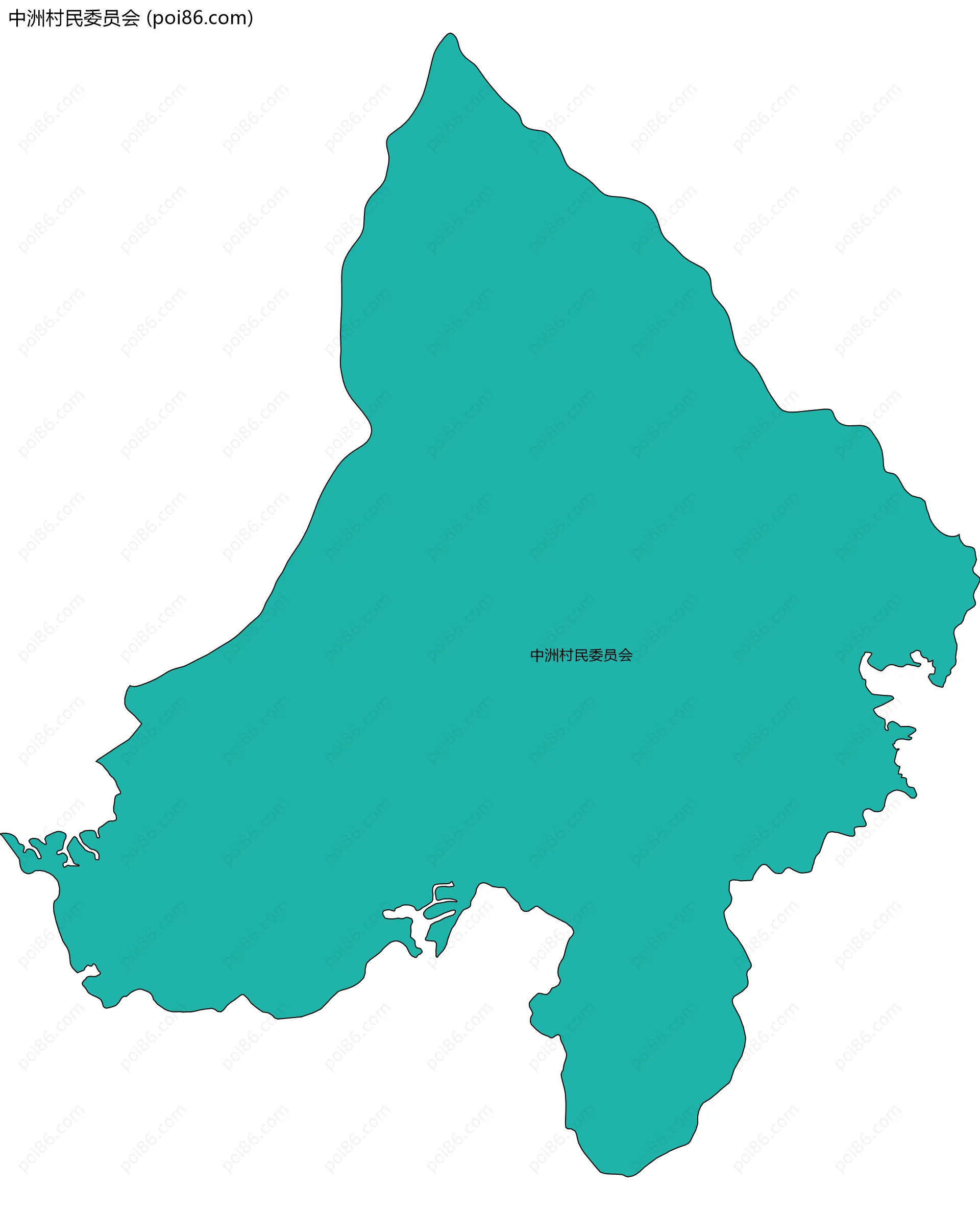 中洲村民委员会边界地图