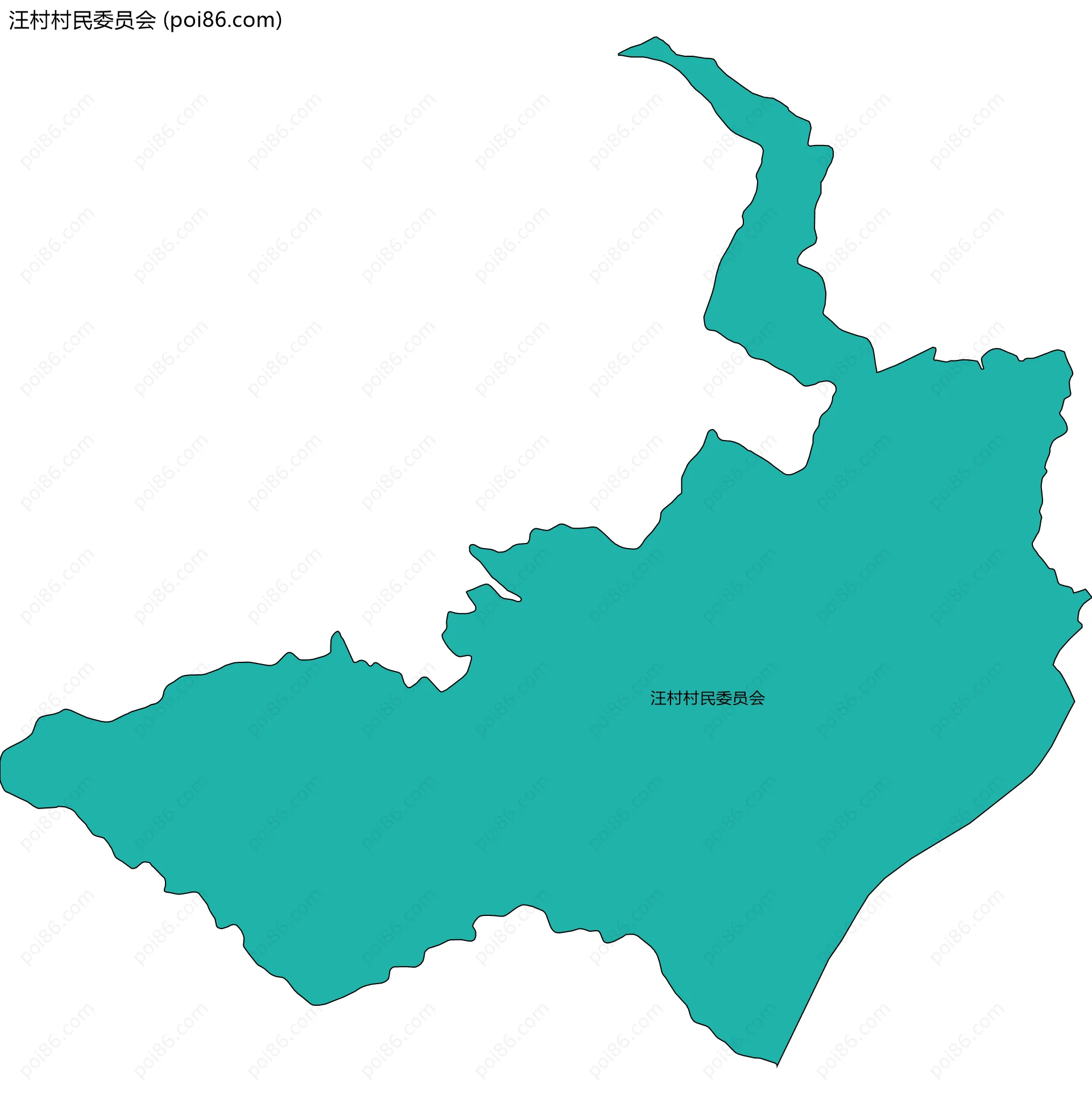 汪村村民委员会边界地图