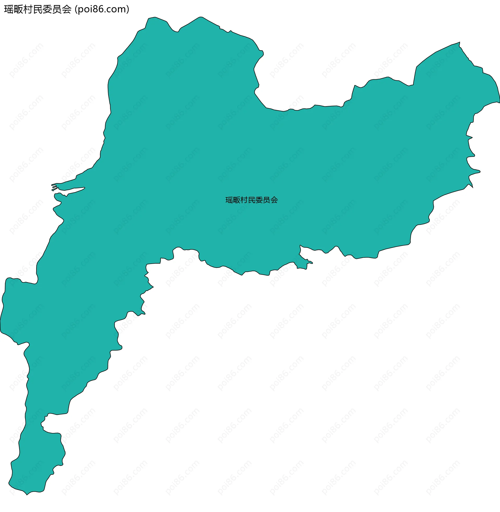 瑶畈村民委员会边界地图