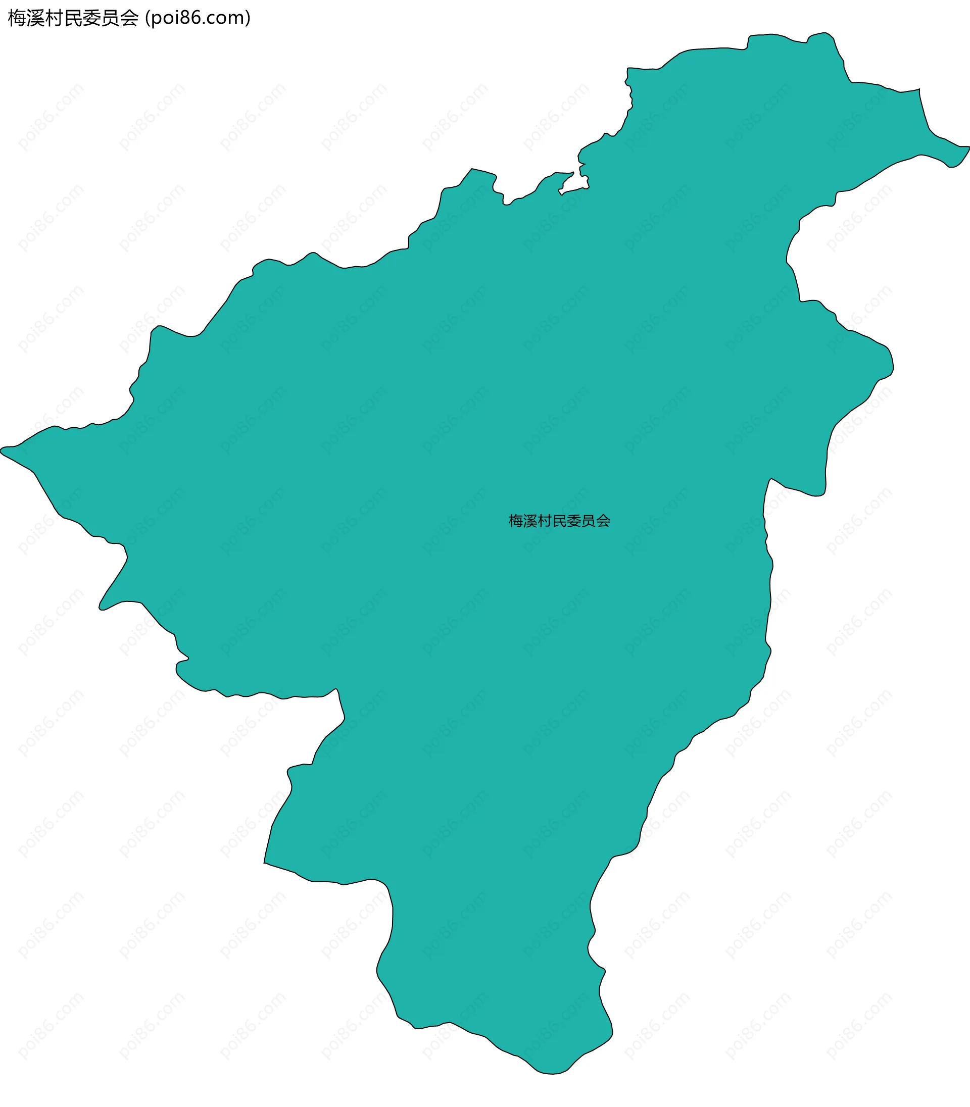 梅溪村民委员会边界地图