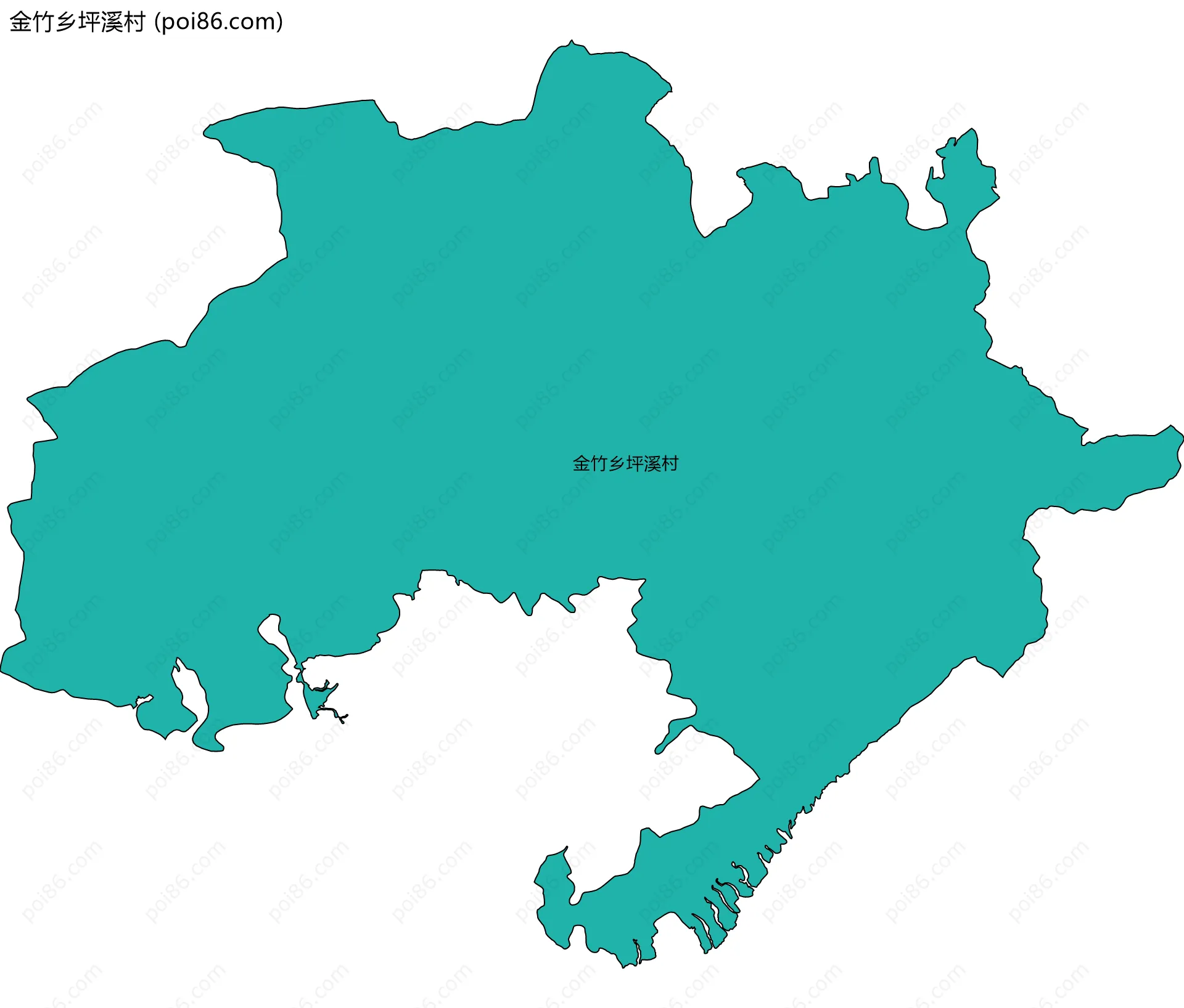 金竹乡坪溪村边界地图