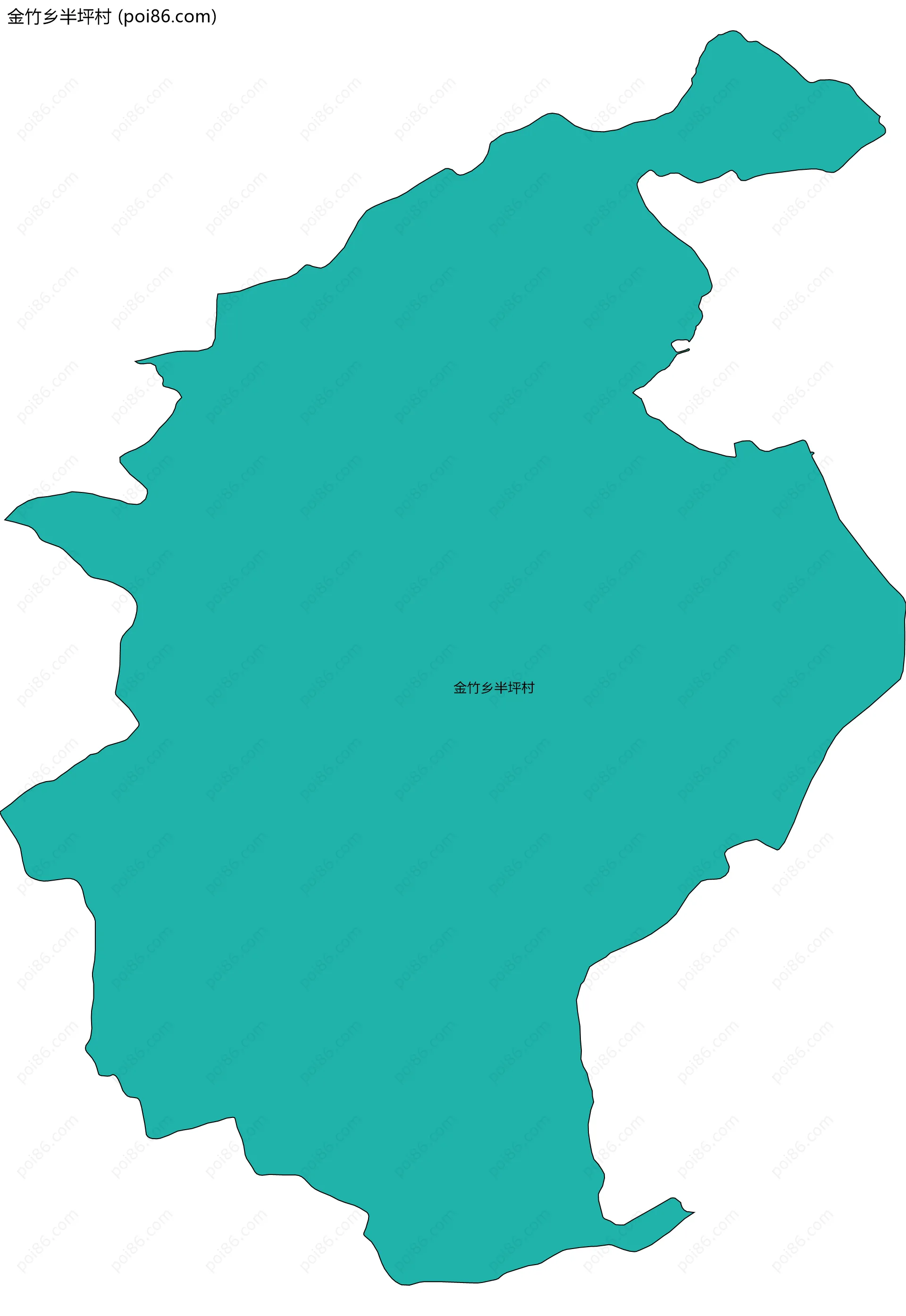 金竹乡半坪村边界地图