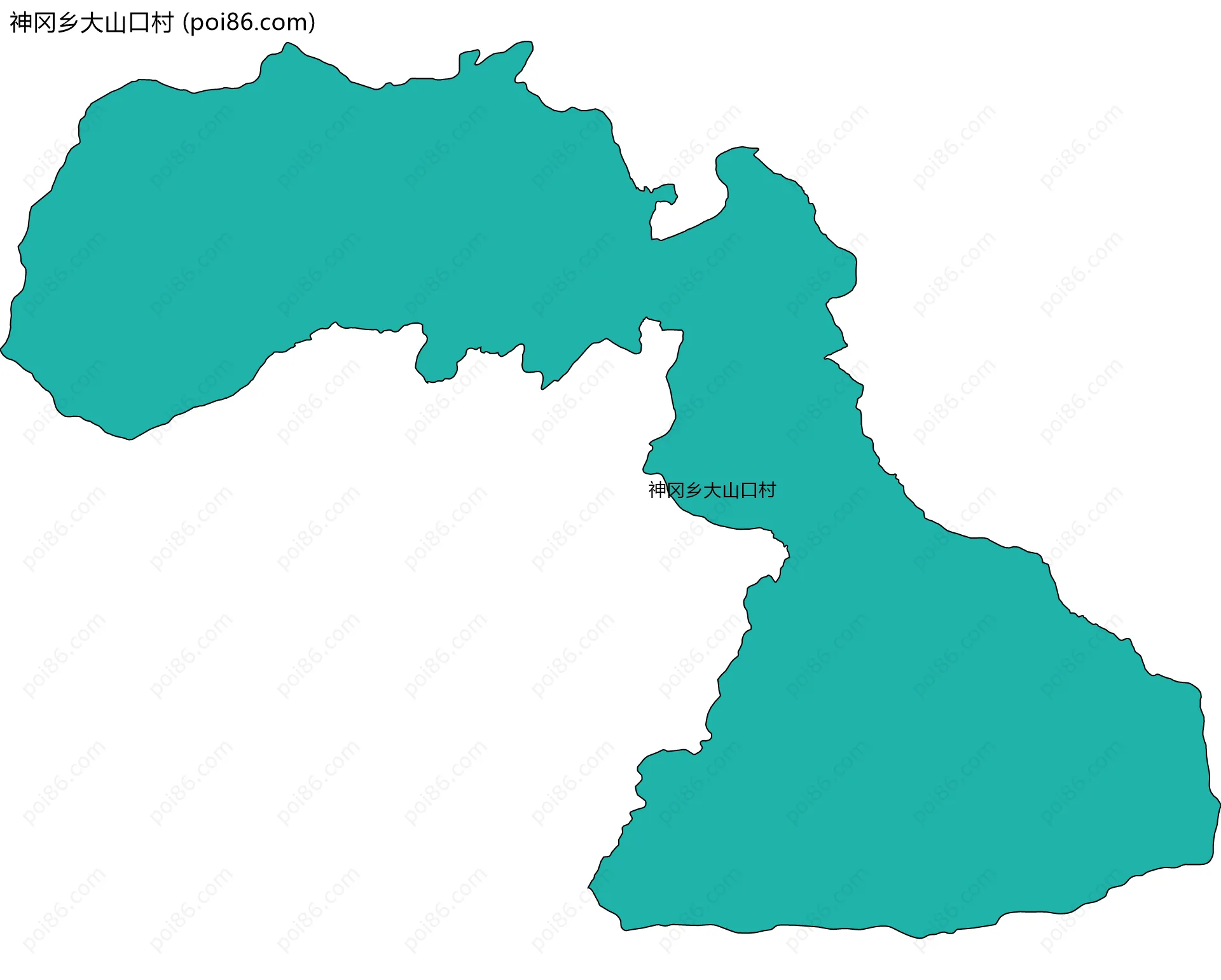 神冈乡大山口村边界地图