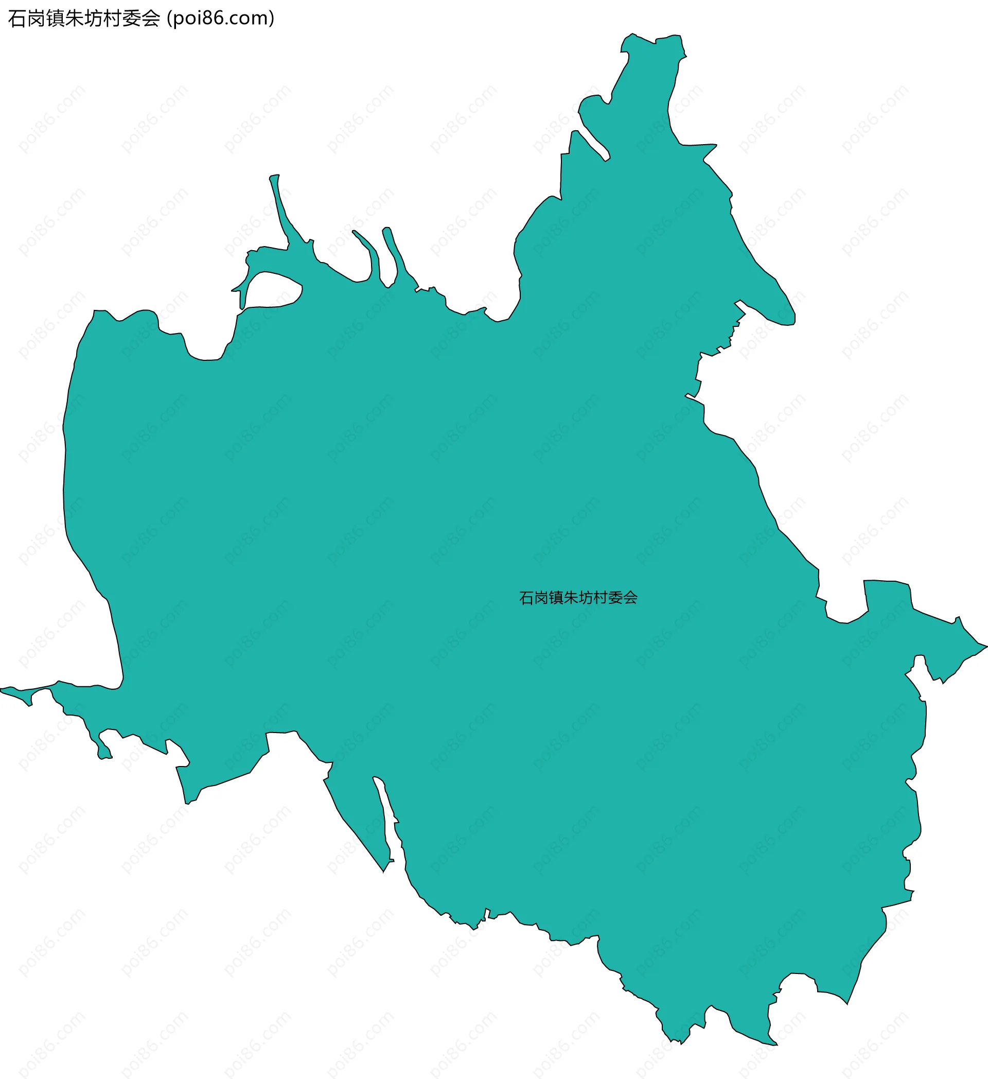 石岗镇朱坊村委会边界地图