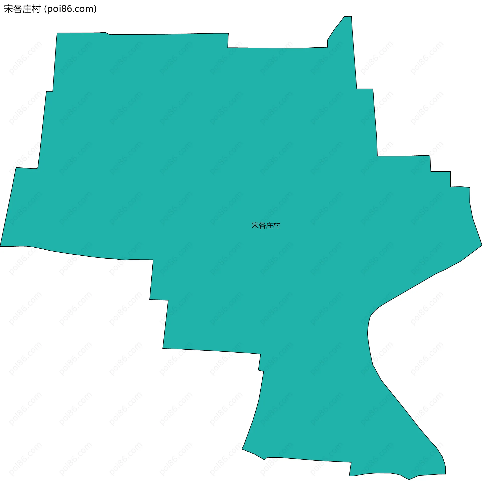 宋各庄村边界地图