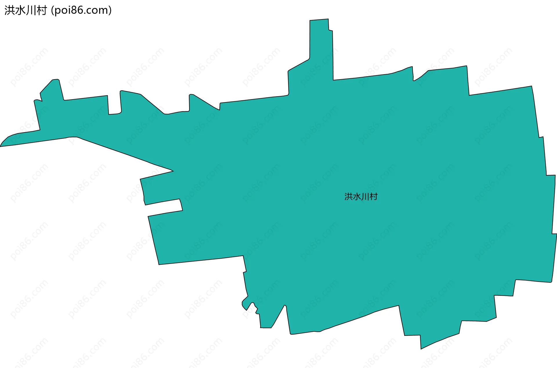 洪水川村边界地图
