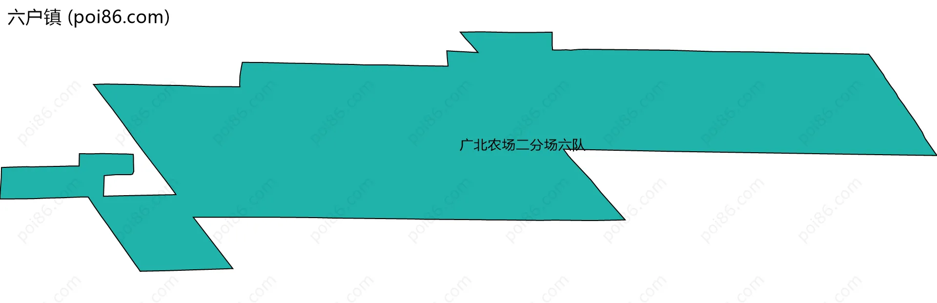 六户镇边界地图(五级行政区划)
