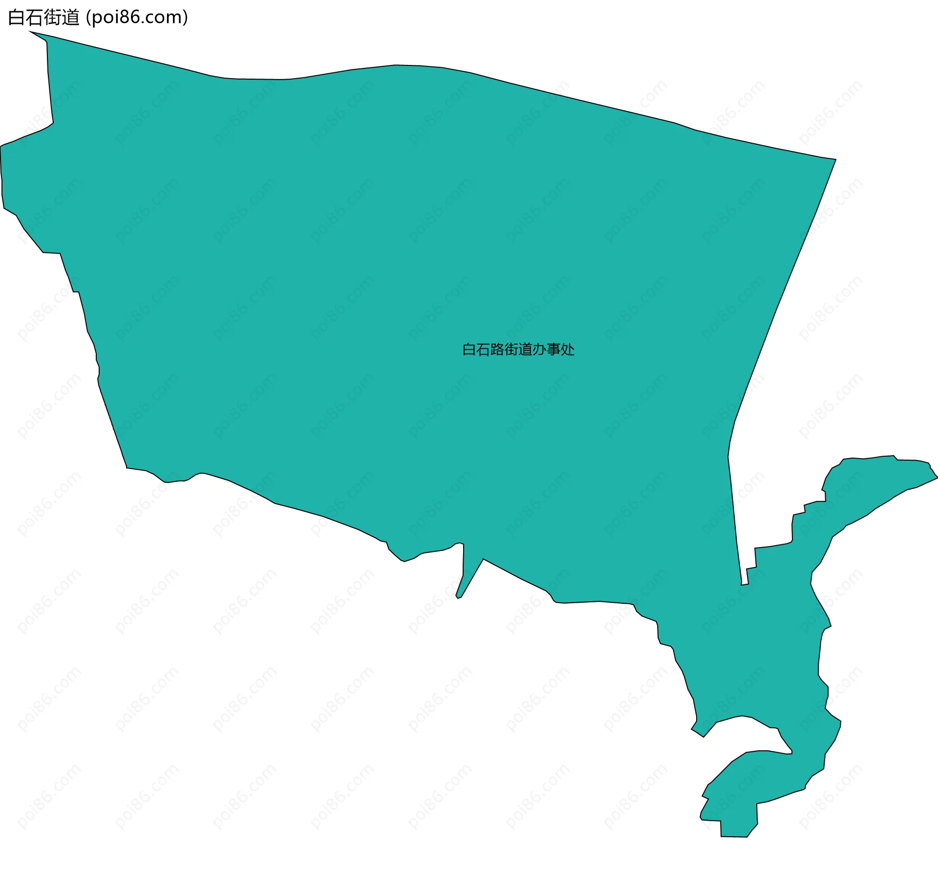 白石街道边界地图(五级行政区划)