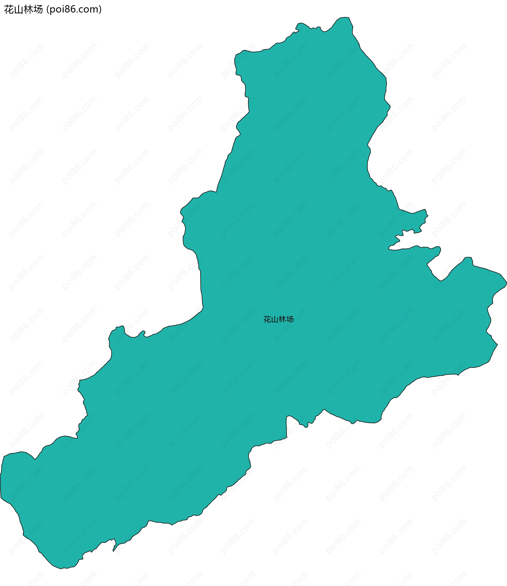 花山林场边界地图(五级行政区划)